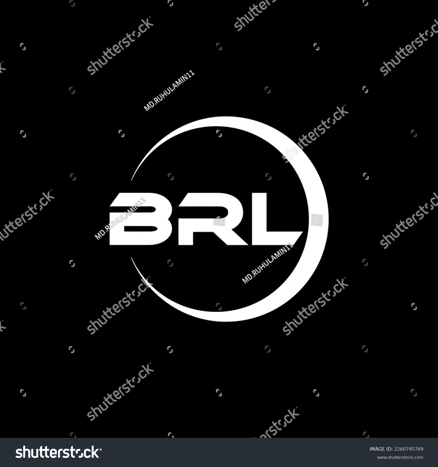 SVG of BRL letter logo design in illustration. Vector logo, calligraphy designs for logo, Poster, Invitation, etc. svg