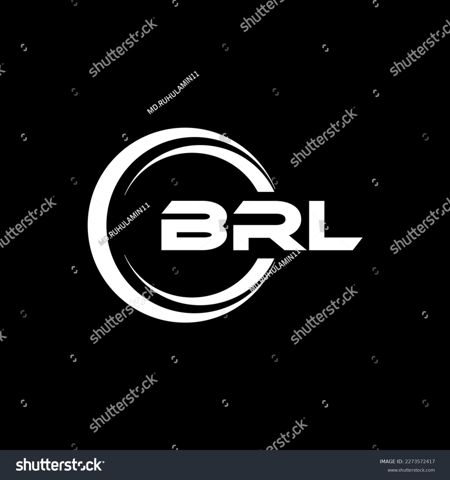 SVG of BRL letter logo design in illustration. Vector logo, calligraphy designs for logo, Poster, Invitation, etc. svg