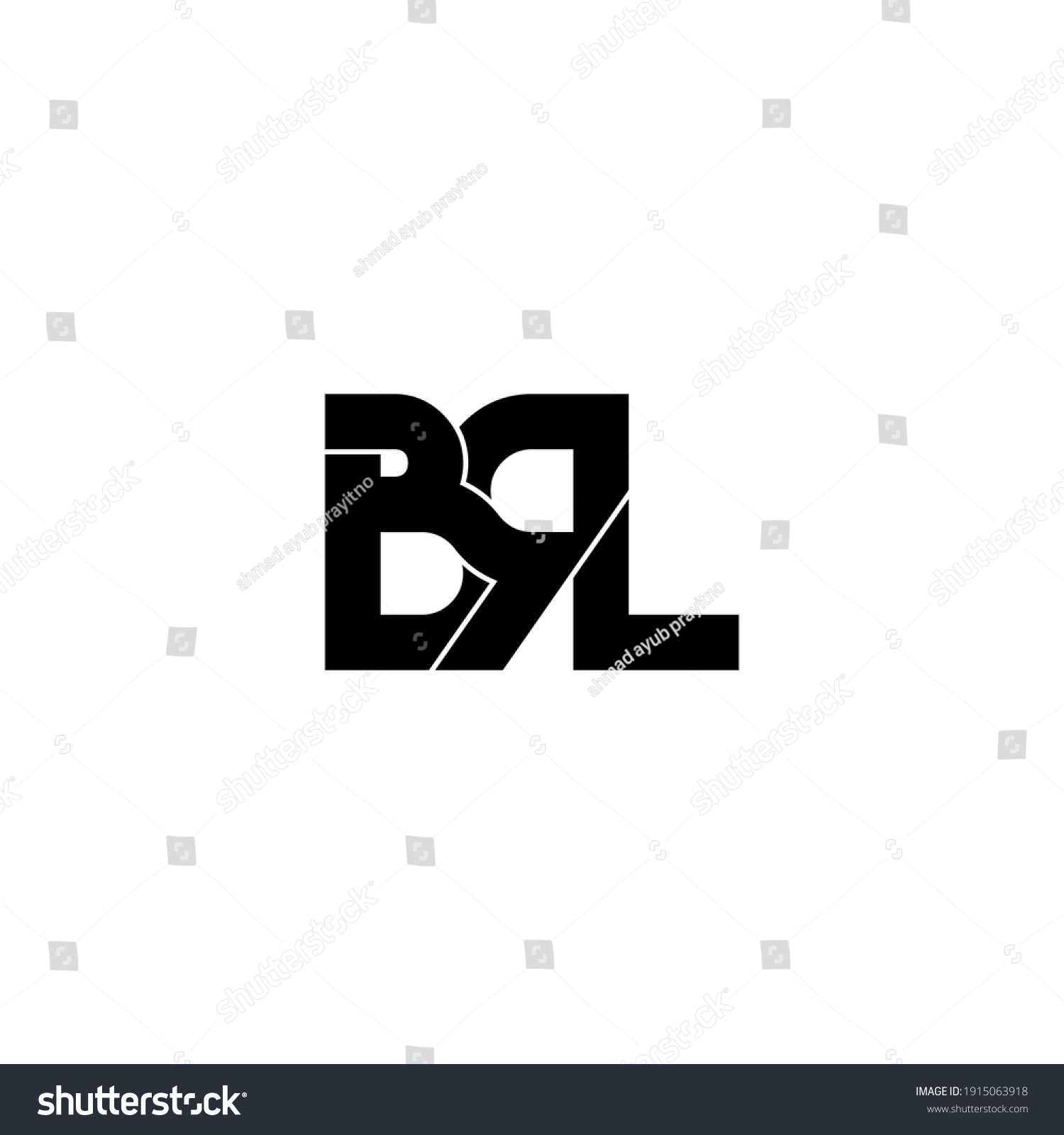 SVG of brl letter original monogram logo design svg