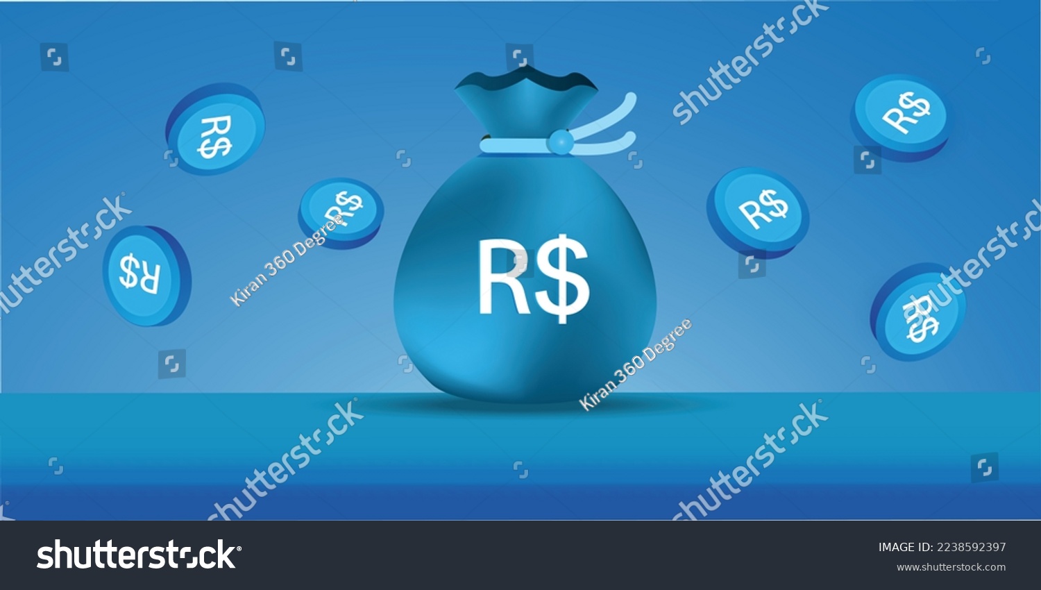 SVG of BRL - The brazilian Real Currency coins flying concept art work vector illustration with coin logo isolated on money bag. The official currency of brazil. svg