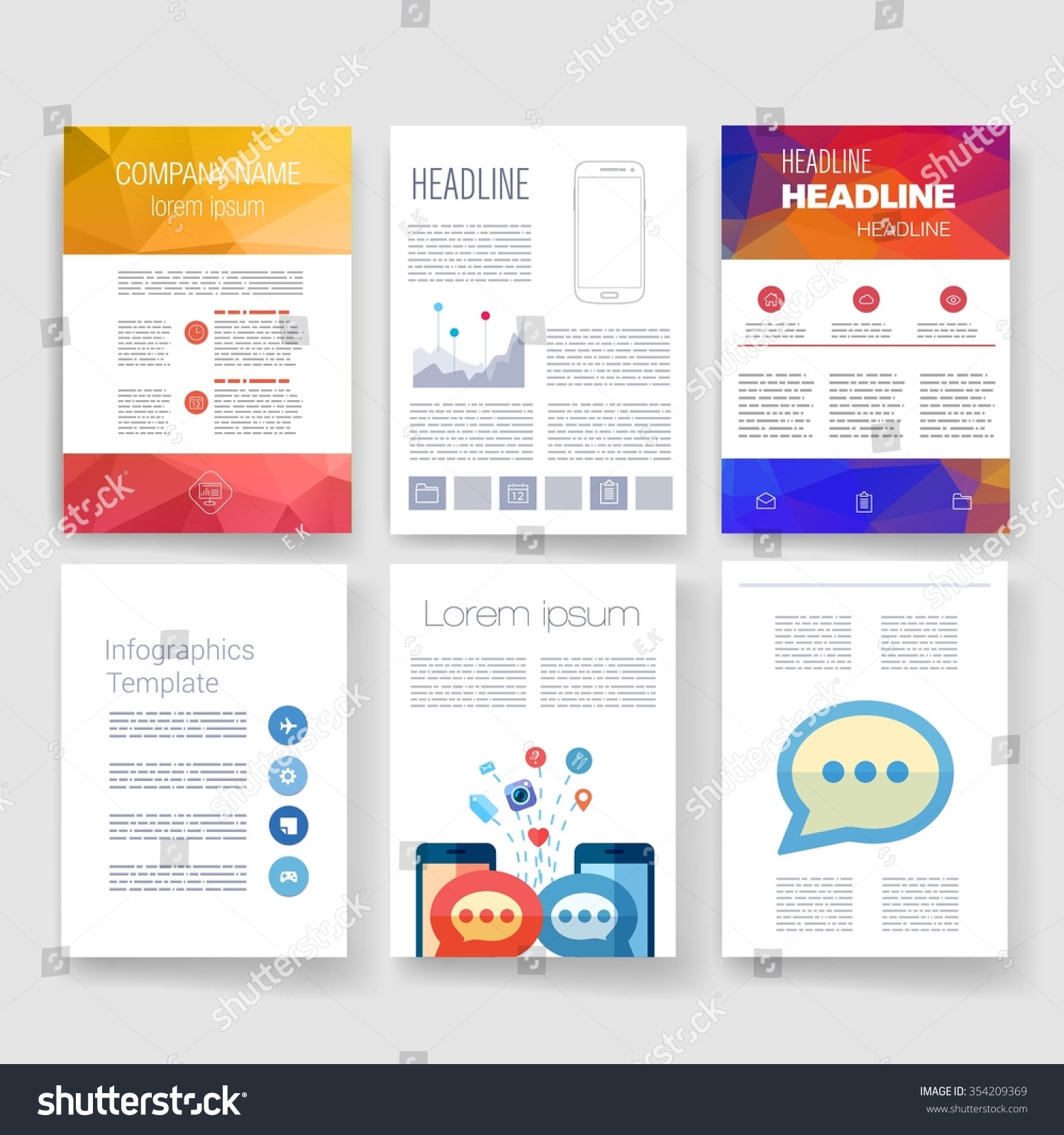 brochure design template set templates design set of web mail mail template design