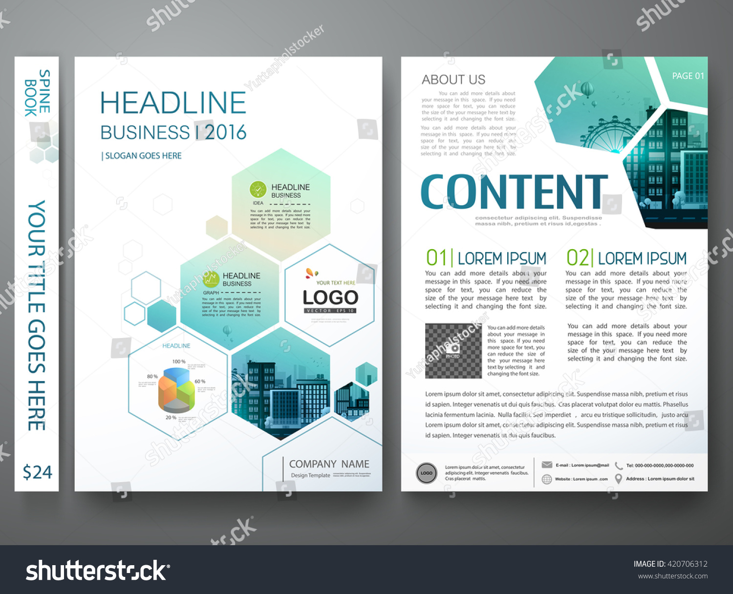 brochure design template vector flyers annual stock vector royalty