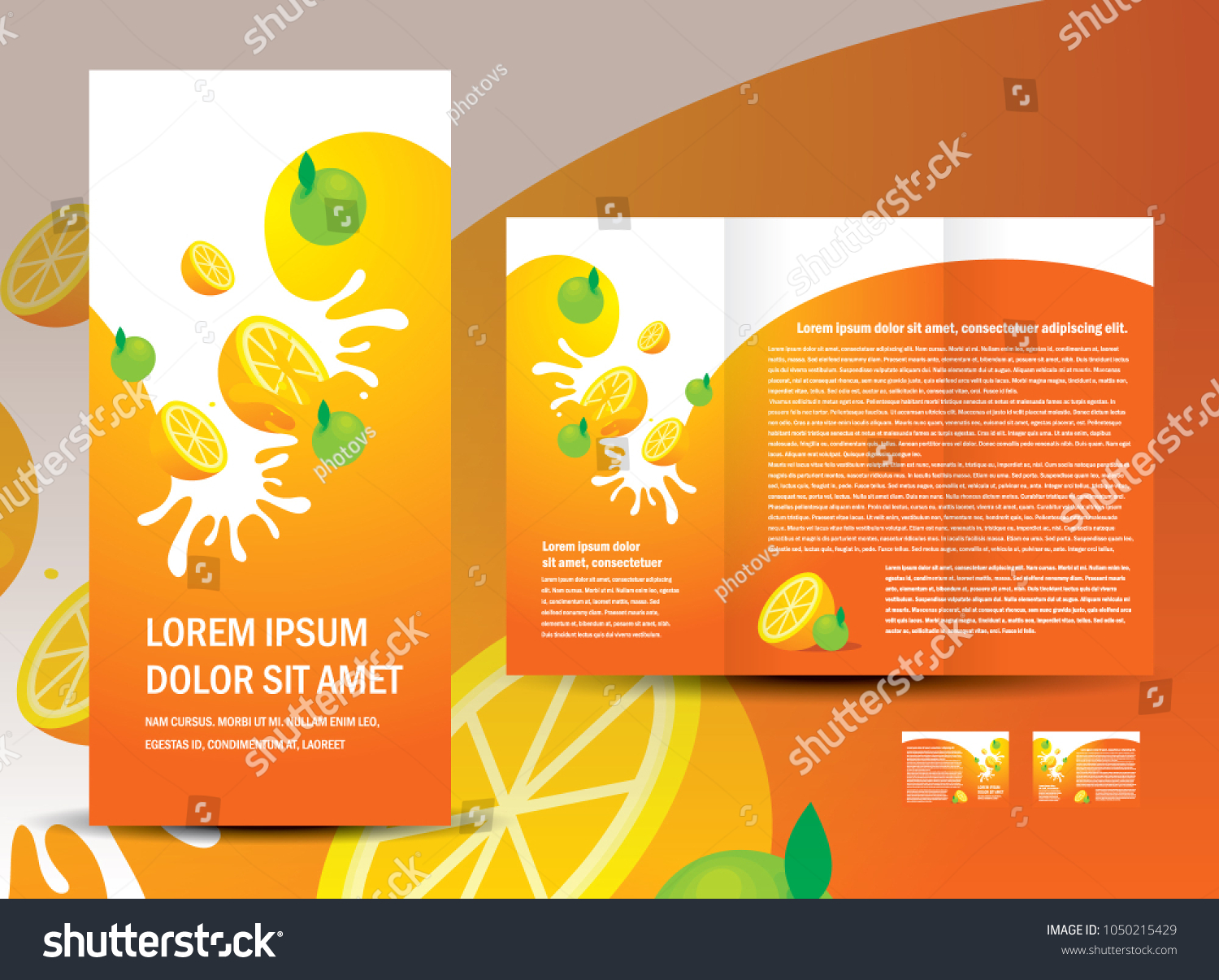 Brochure Juice Fruit Drops Liquid Orange Stock Vector (royalty Free 