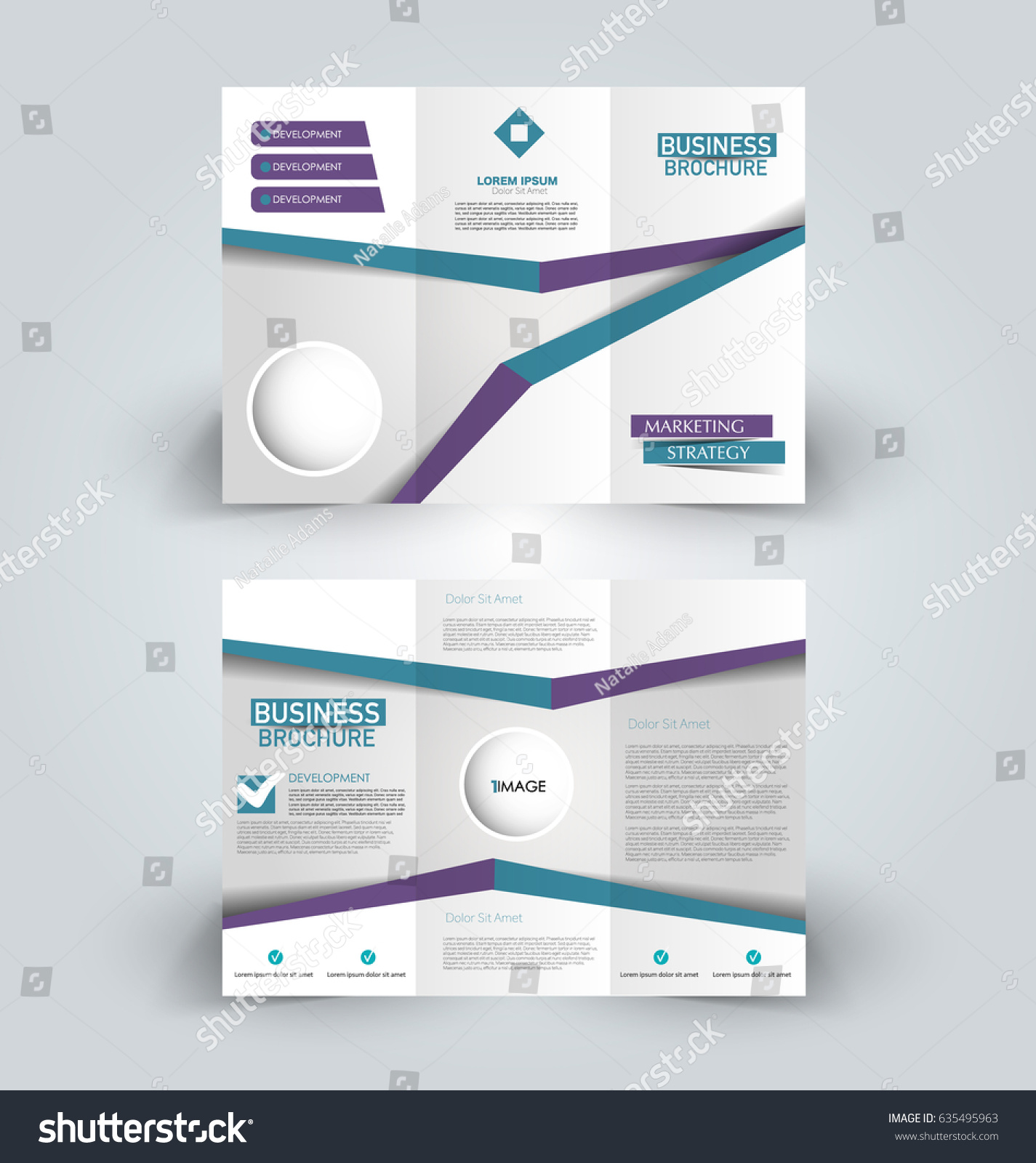 brochure template business trifold flyer creative のベクター画像