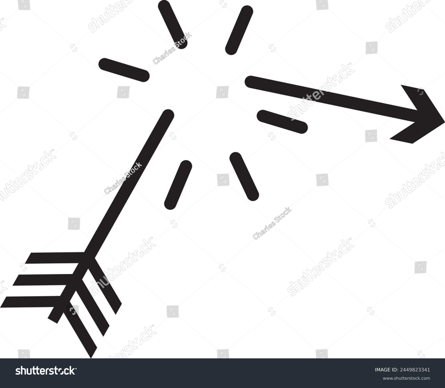 SVG of Broken Arrow icon vector. Can be used for Archery. illustration with flat style svg