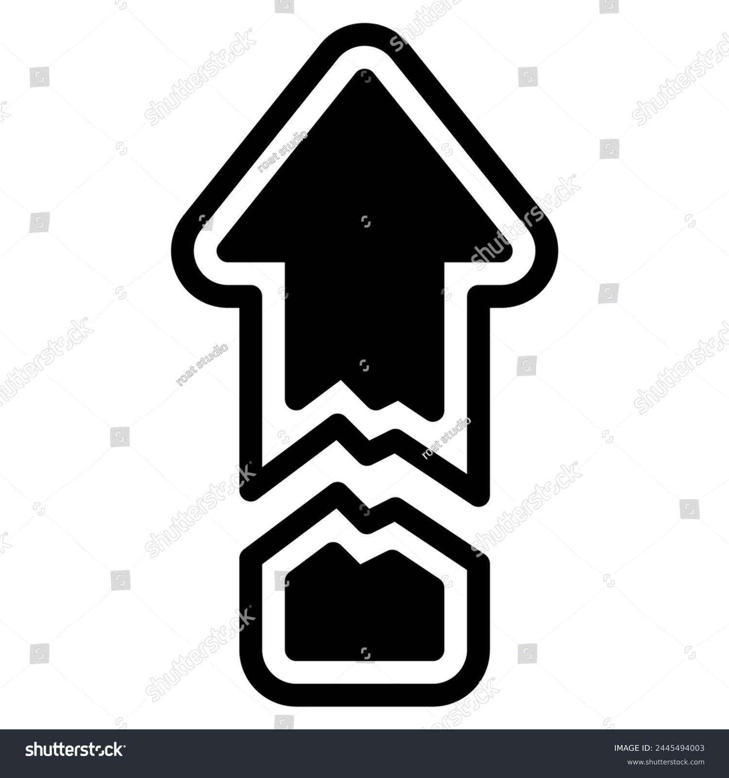 SVG of Broken arrow vector icon illustration svg