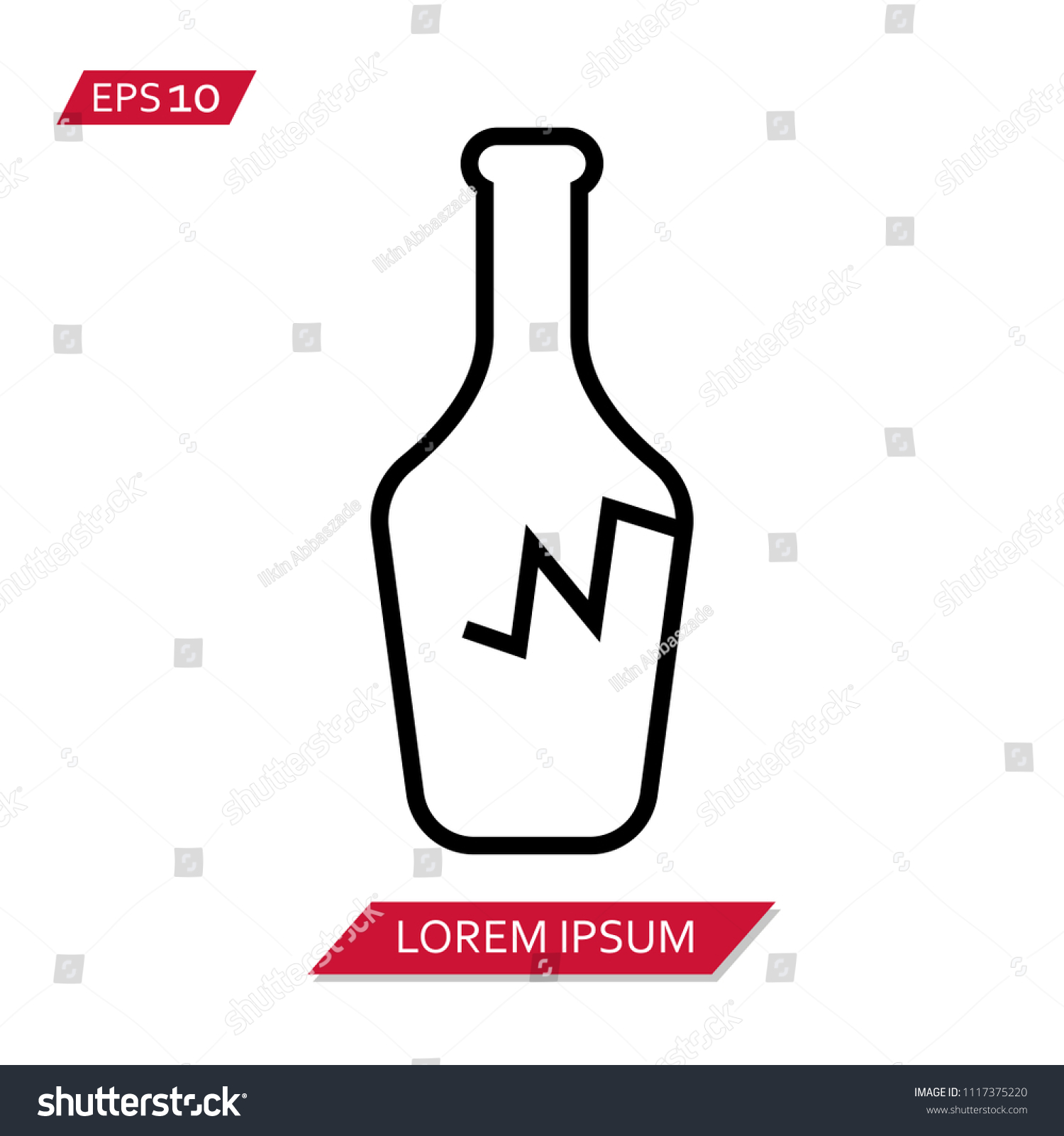 Broken Bottle Vector Icon Symbol Stock Vector Royalty Free 1117375220 Shutterstock