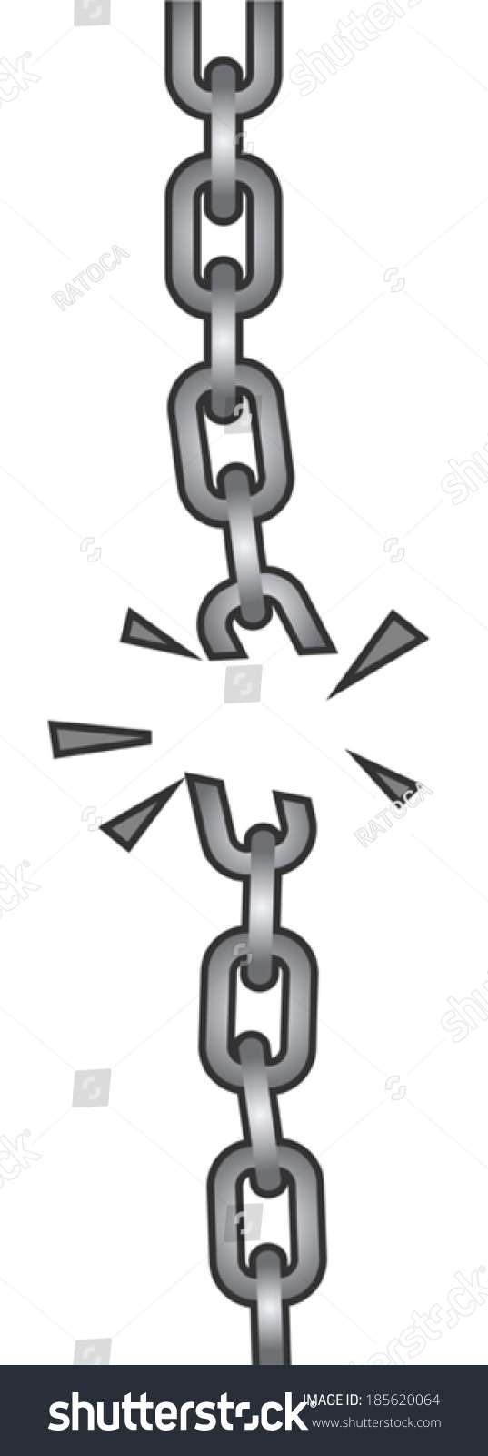Broken Chain Stock Vector Illustration 185620064 : Shutterstock