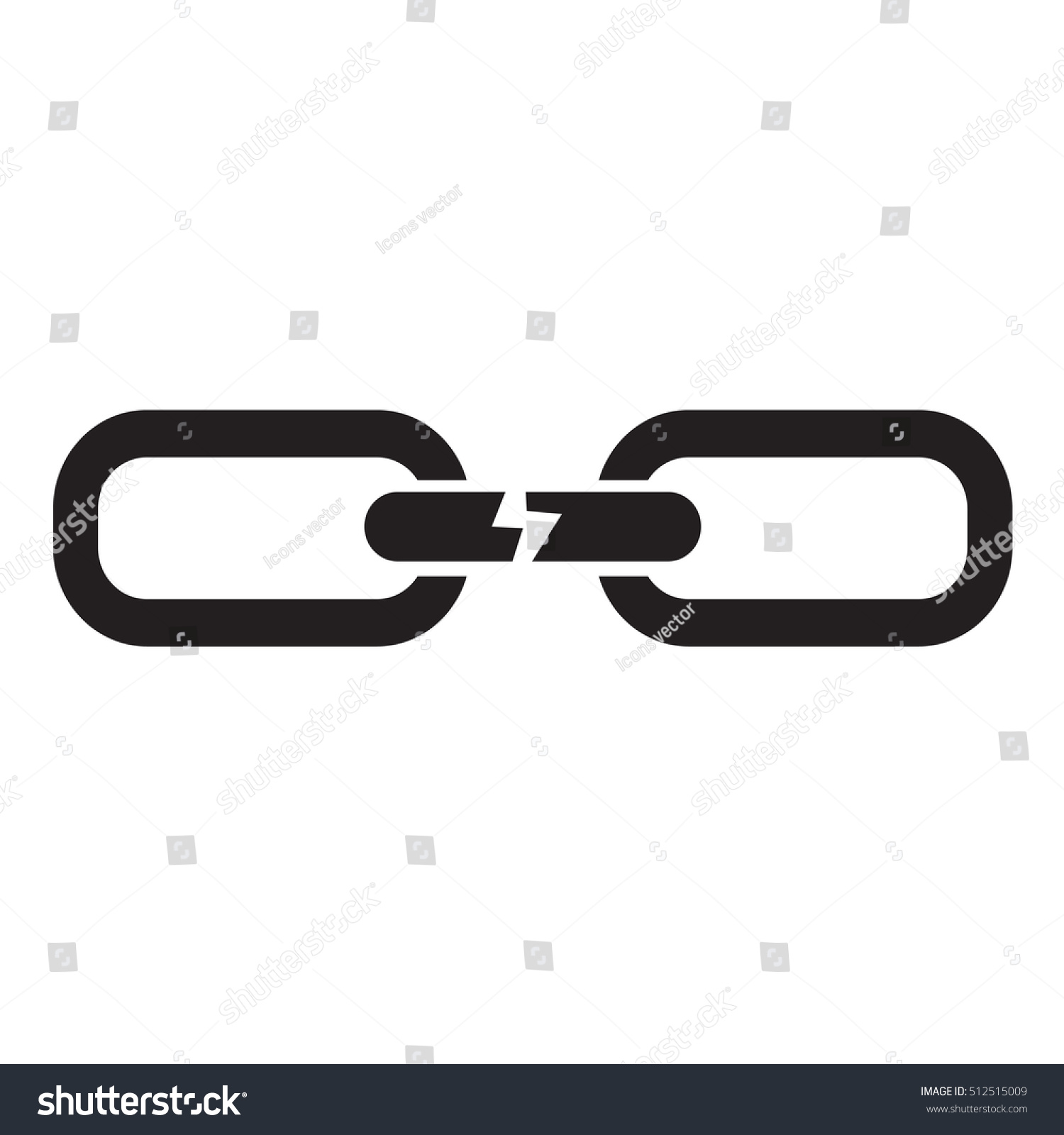 Broken Chain Icon Illustration Design - 512515009 : Shutterstock