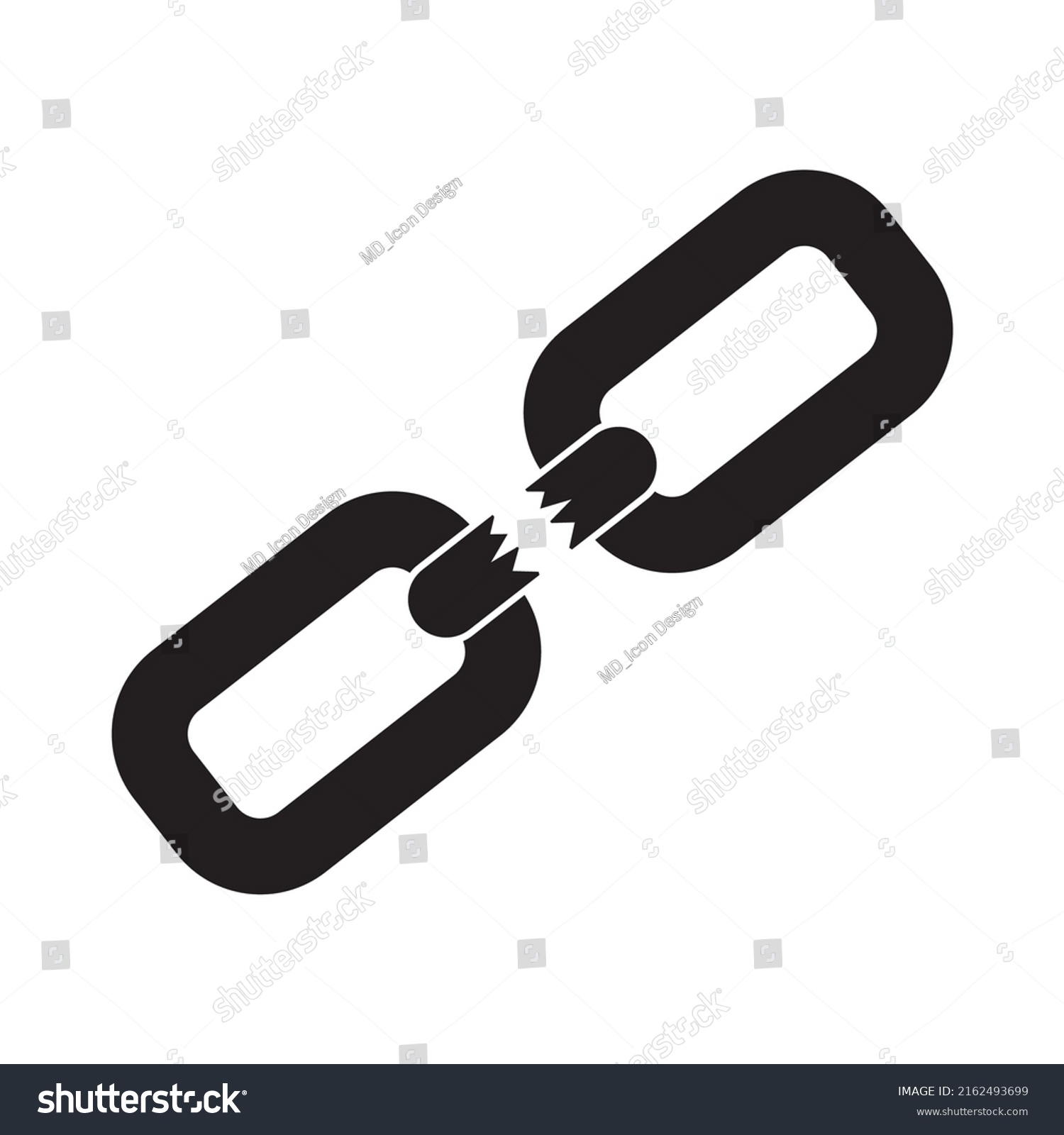 Broken Chain Link Vector Icon Wreck Stock Vector (Royalty Free ...