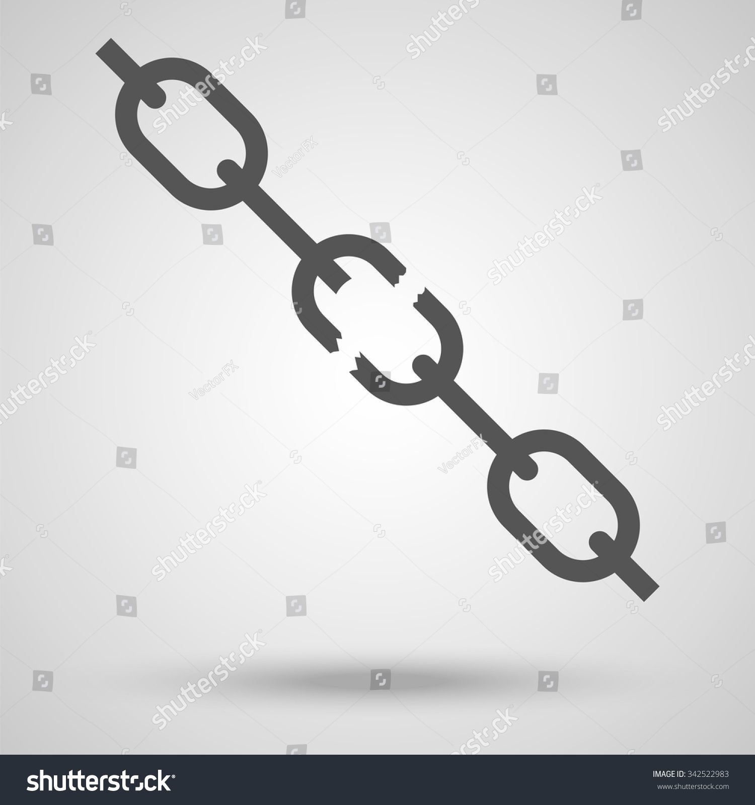 Broken Chain Vector Illustration Symbol Fiasco Stock Vector (Royalty ...