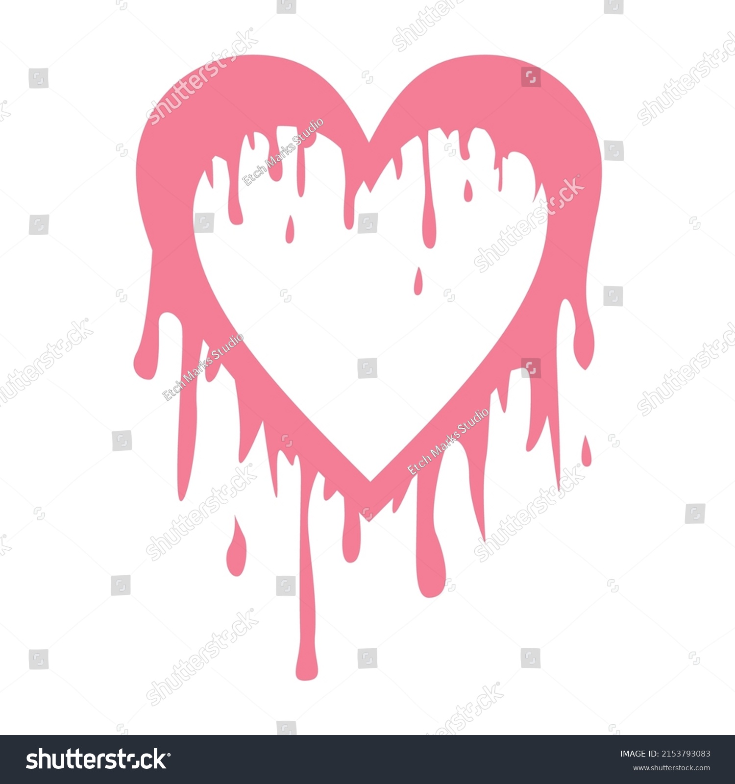 SVG of Broken dripping heart. isolated vector file. svg