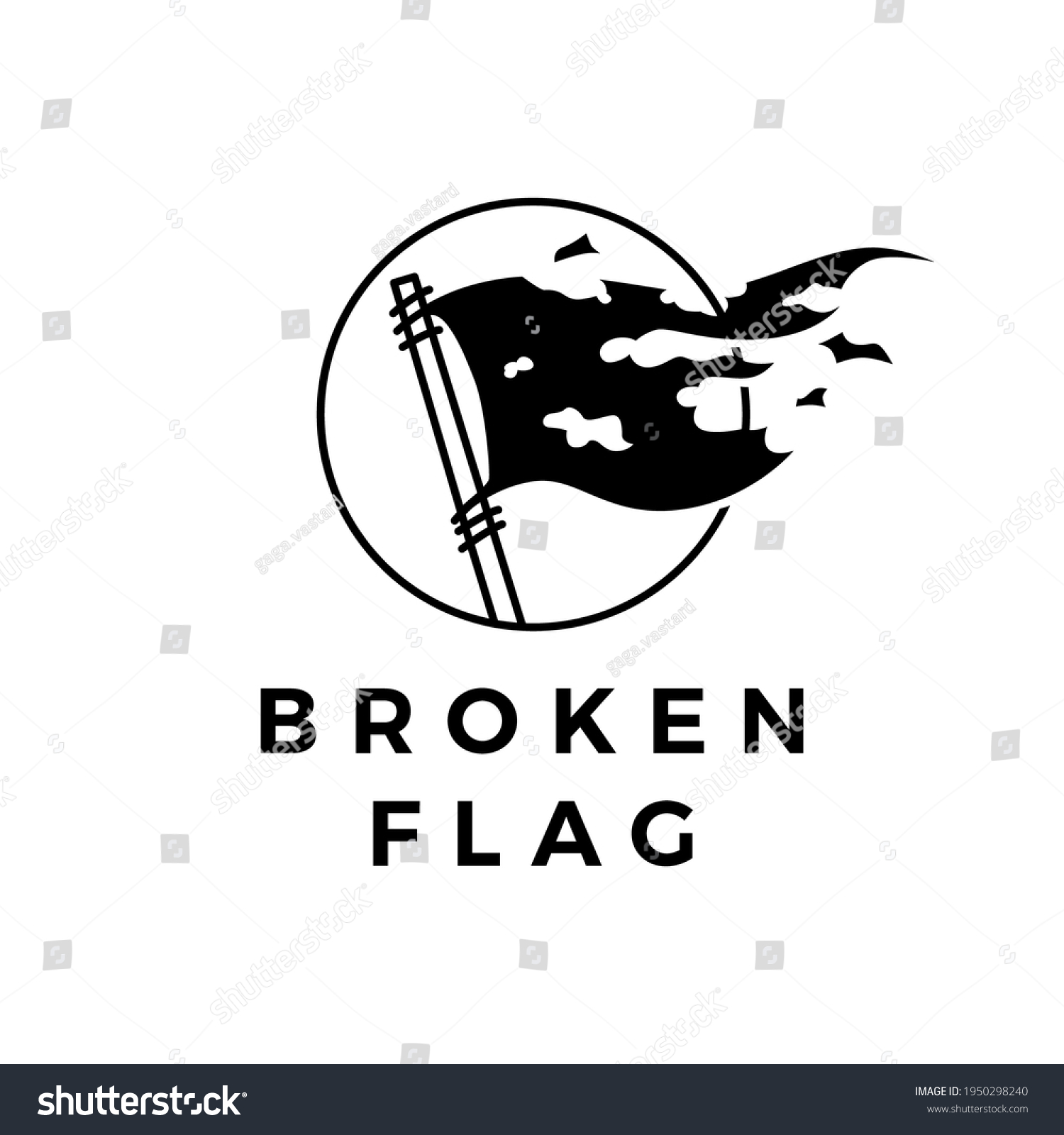 SVG of broken flag torn logo vector icon illustration svg