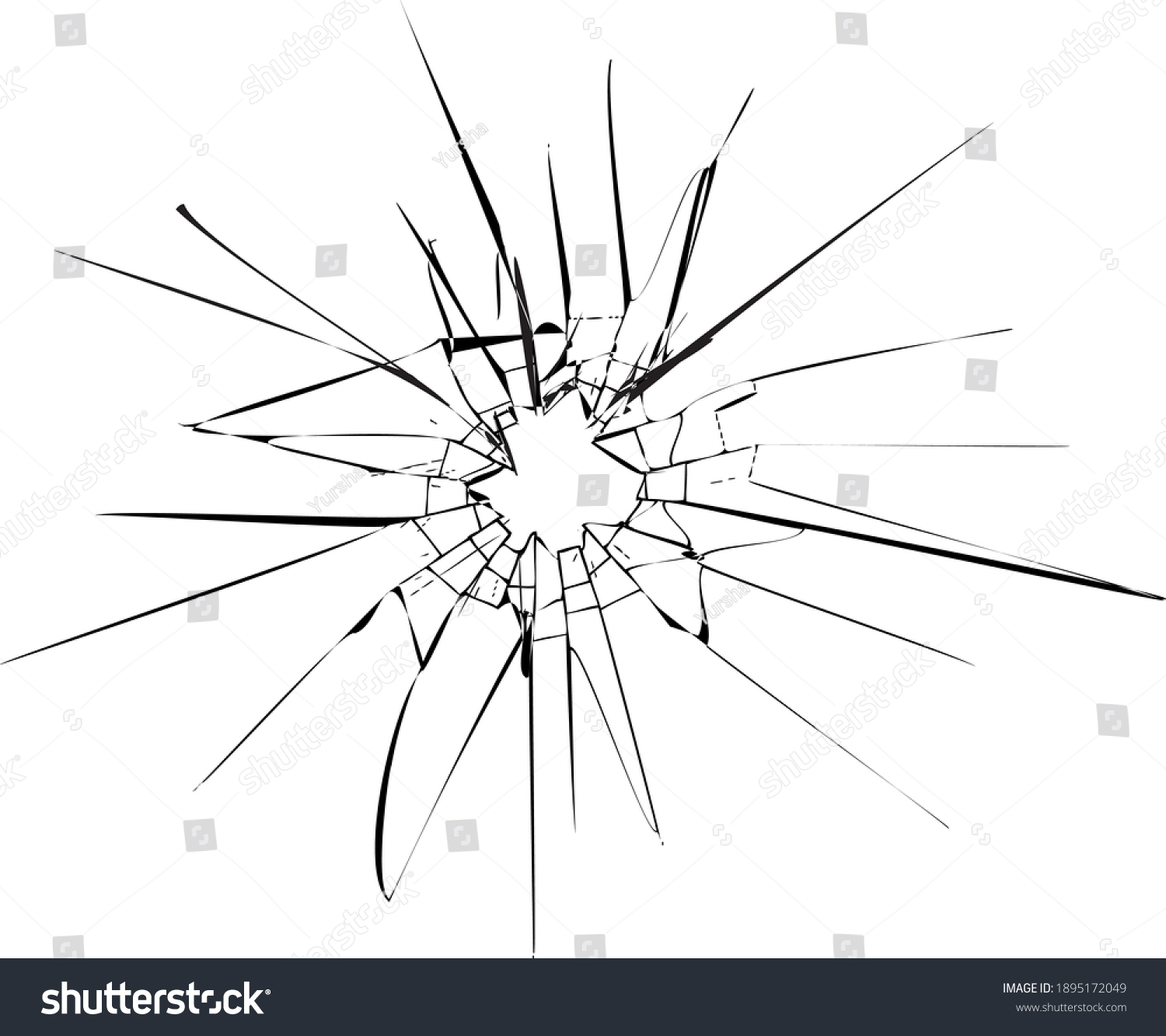 SVG of Broken glass, cracks, bullet marks on glass. High resolution. Texture glass with black hole. EPS 10 svg