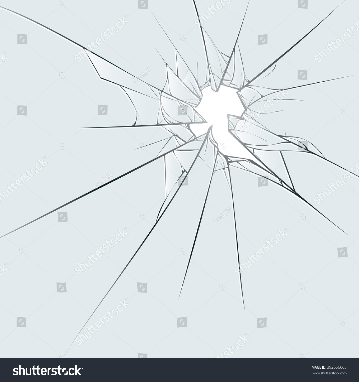 SVG of Broken glass on blue background. Cartoon vector illustration EPS10 svg