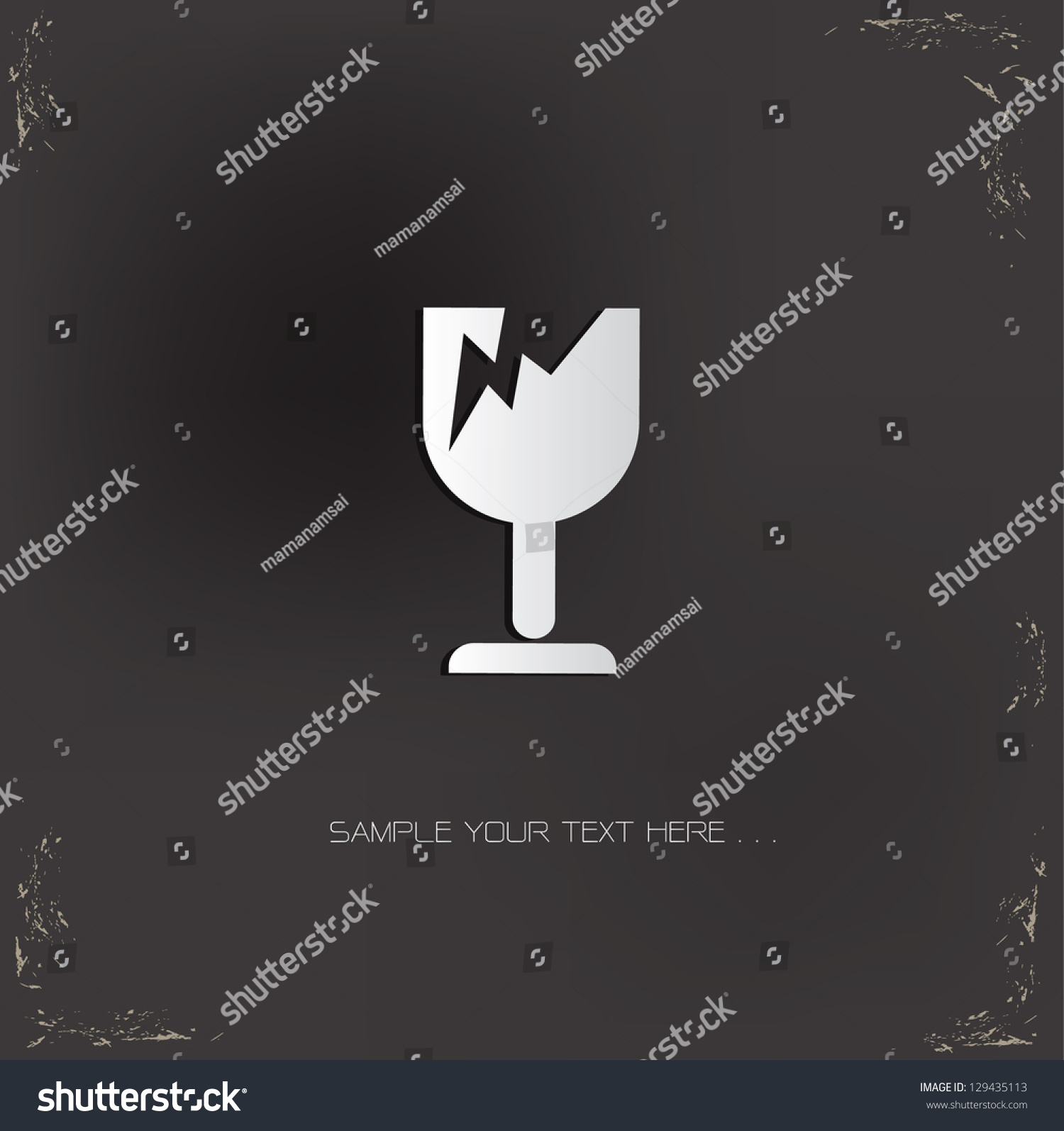 Broken Glass Signvector Stock Vector (Royalty Free) 129435113