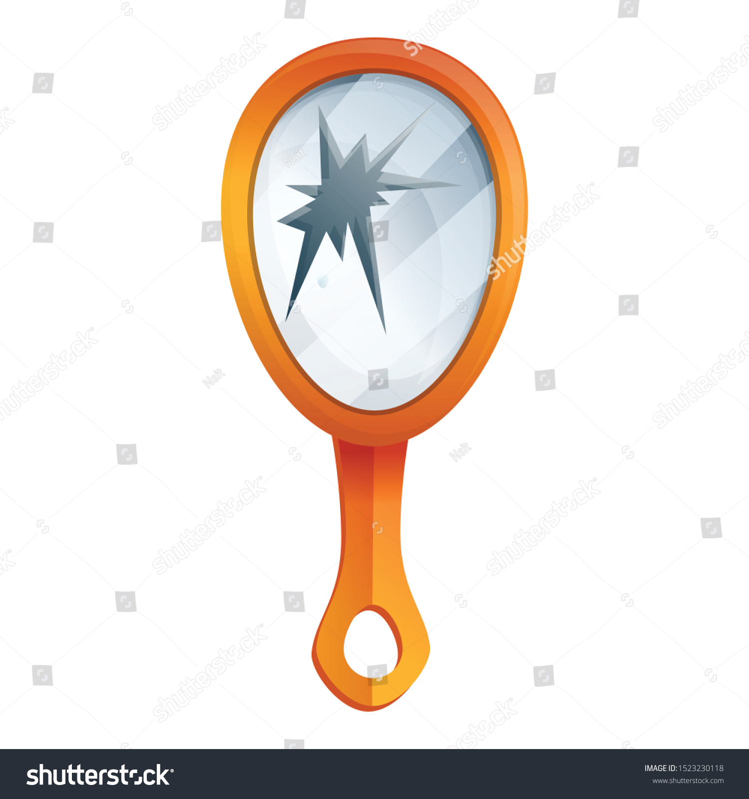SVG of Broken hand mirror icon. Cartoon of broken hand mirror vector icon for web design isolated on white background svg