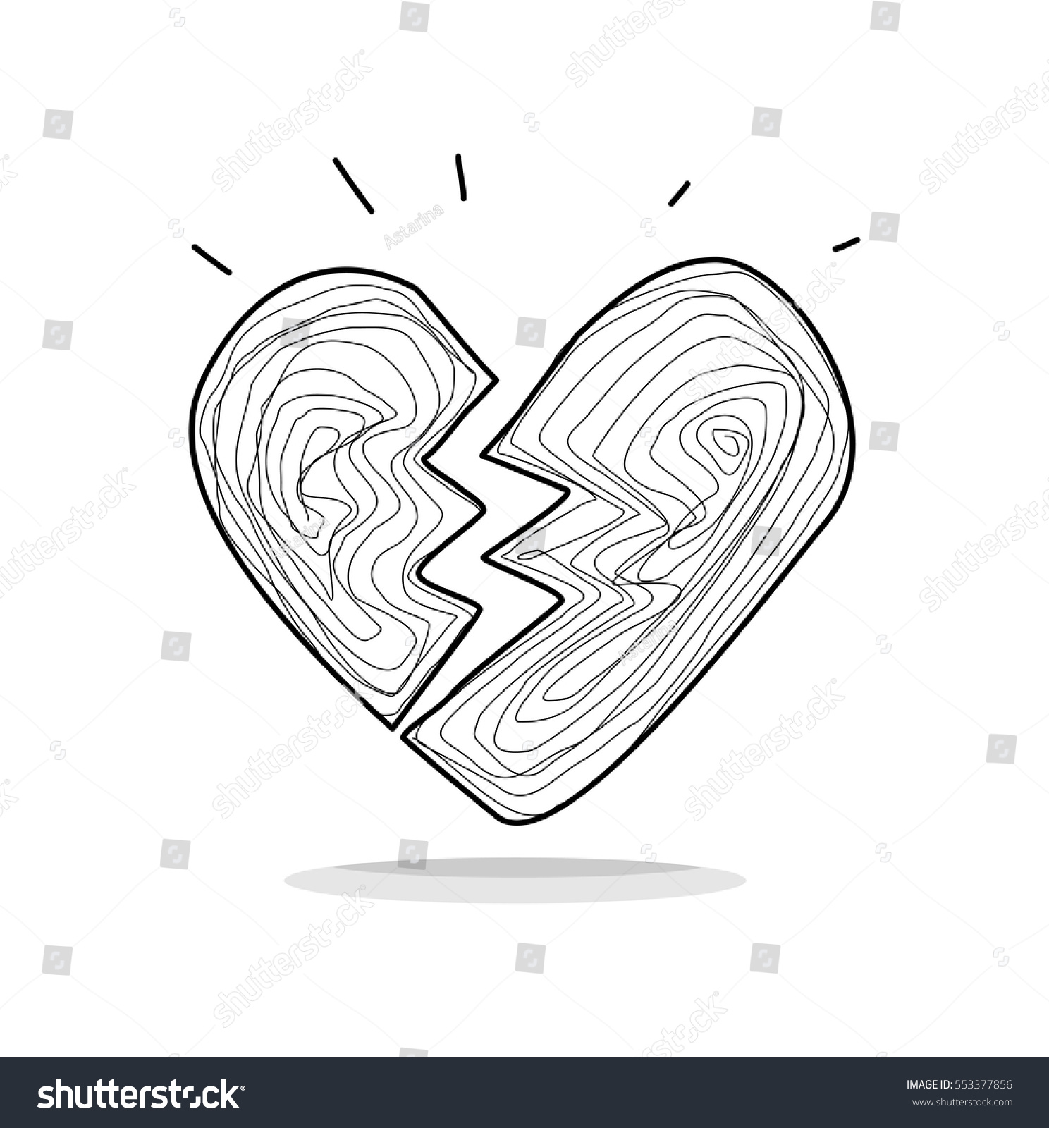 Broken Heart Doodle Stock Vector Royalty Free 553377856 Shutterstock