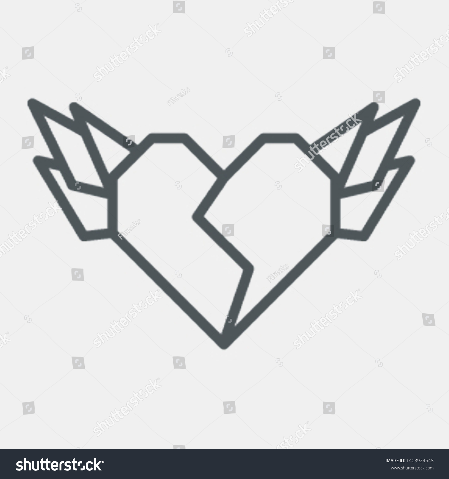 SVG of Broken heart wings valentine day quality vector illustration cut svg