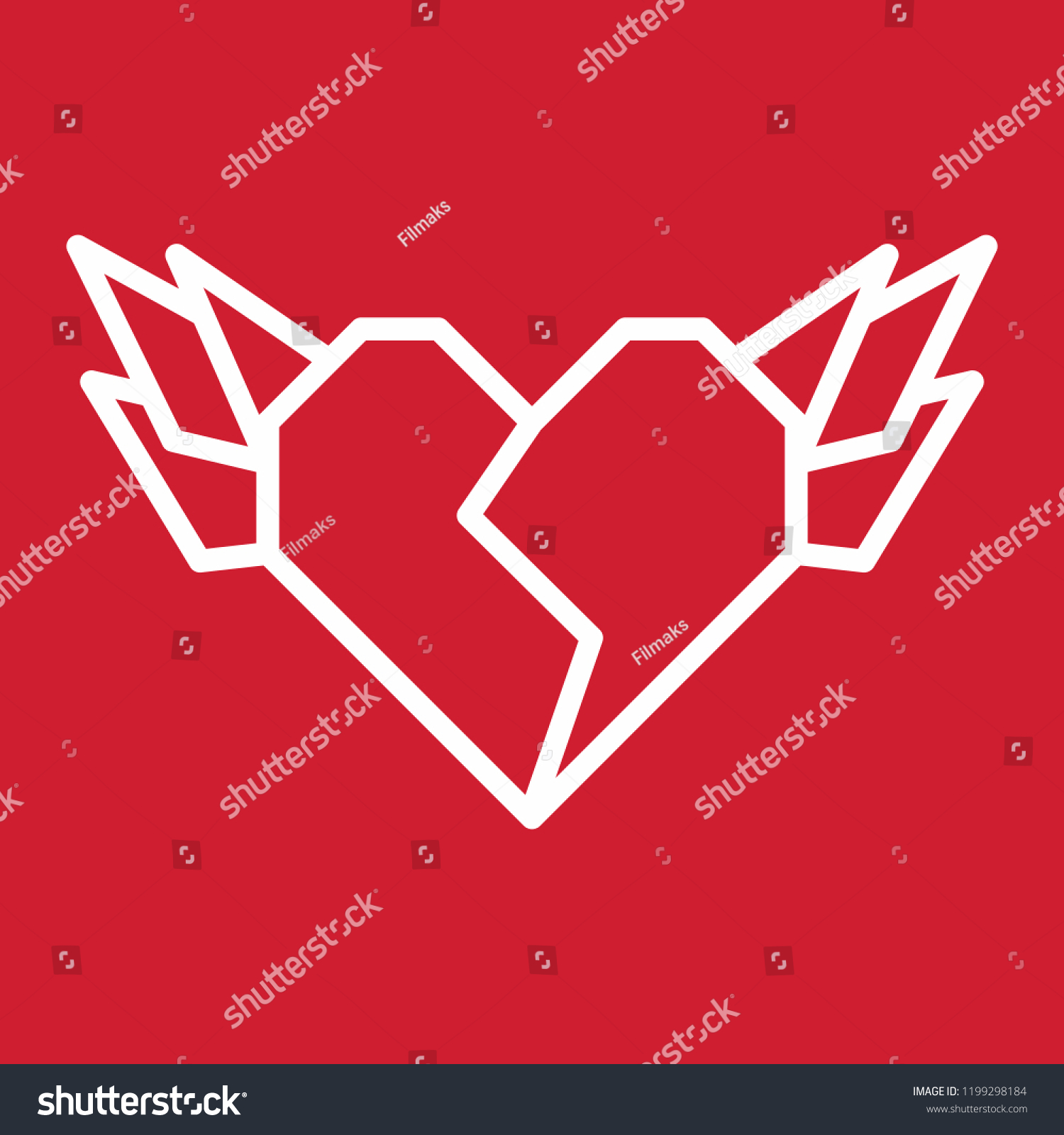 SVG of Broken heart wings valentine day vector svg