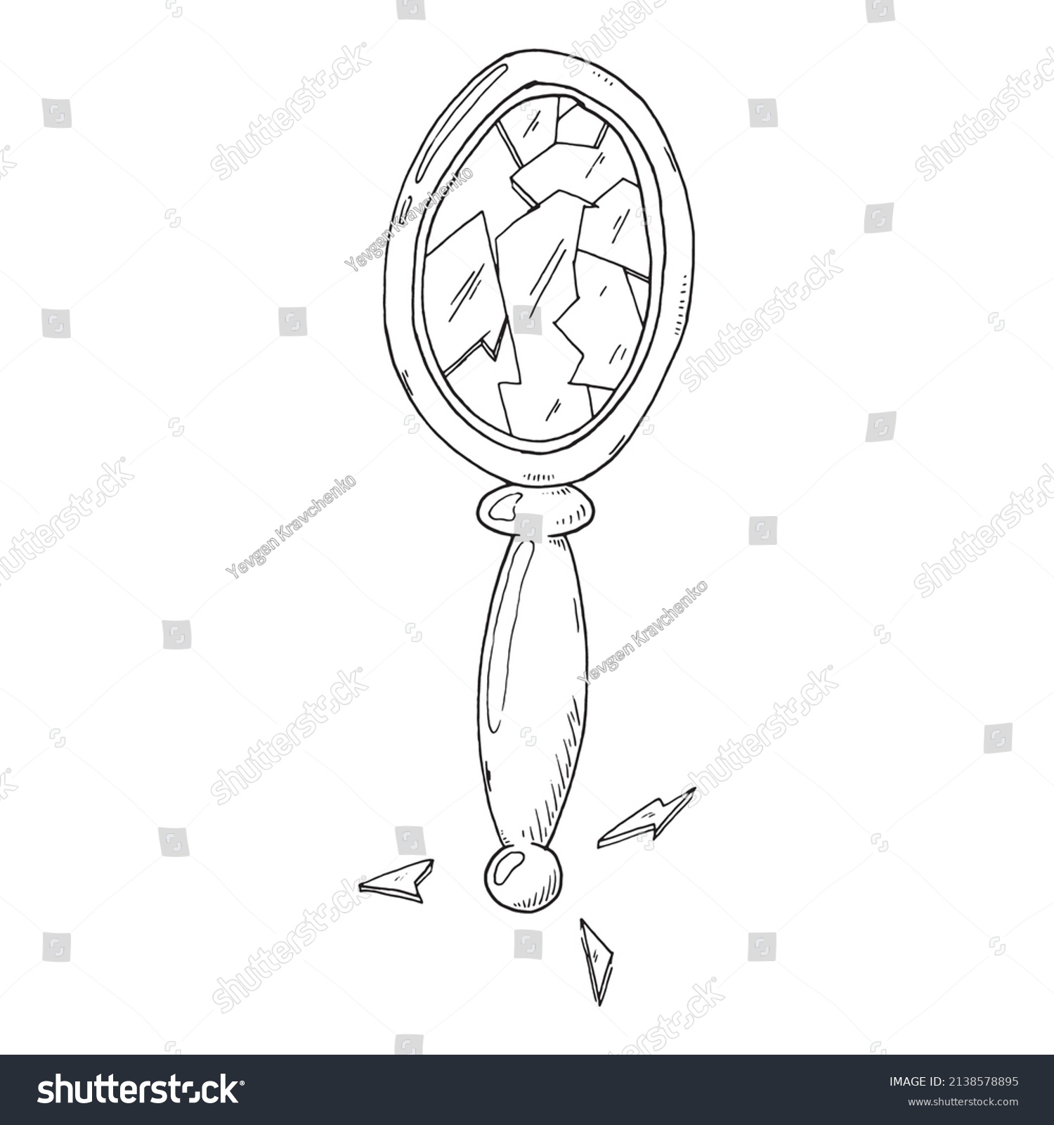 SVG of Broken mirror. Vector illustration of shards of a vintage mirror. svg