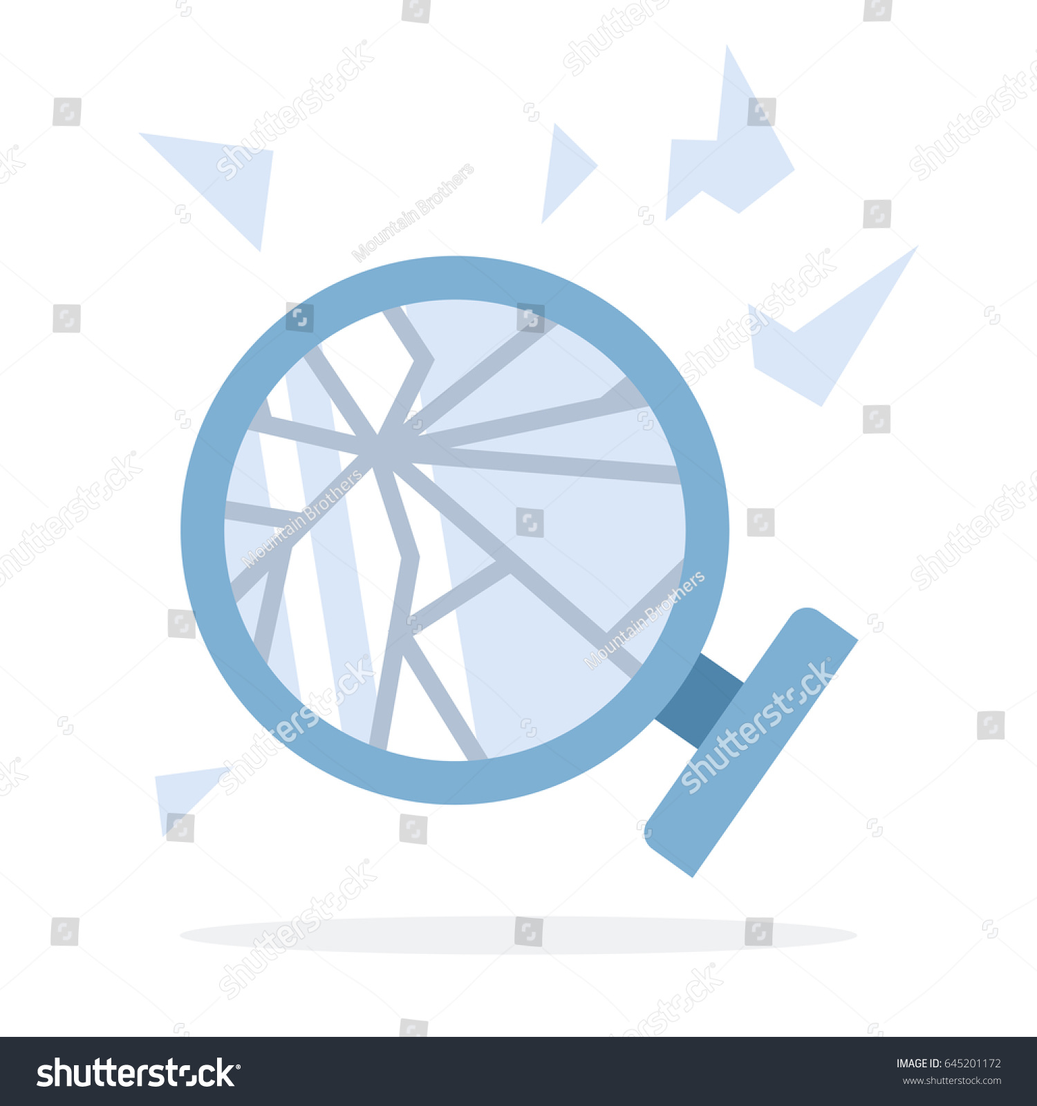 SVG of Broken round mirror vector flat material design isolated on white svg