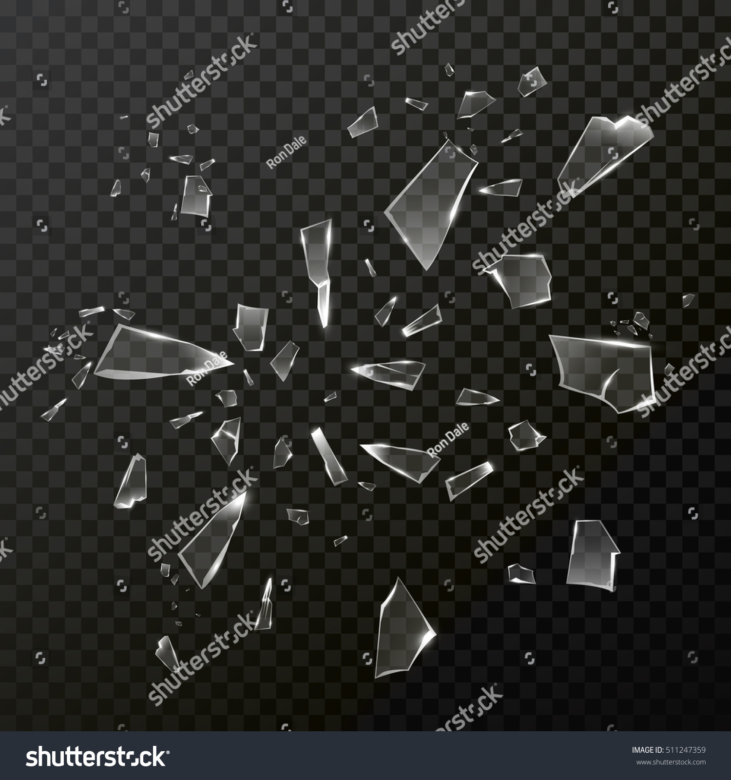 SVG of Broken shattered glass debris. Vector transparent glass crashed into pieces smithers. Cracked shatter mirror glass on black background. svg
