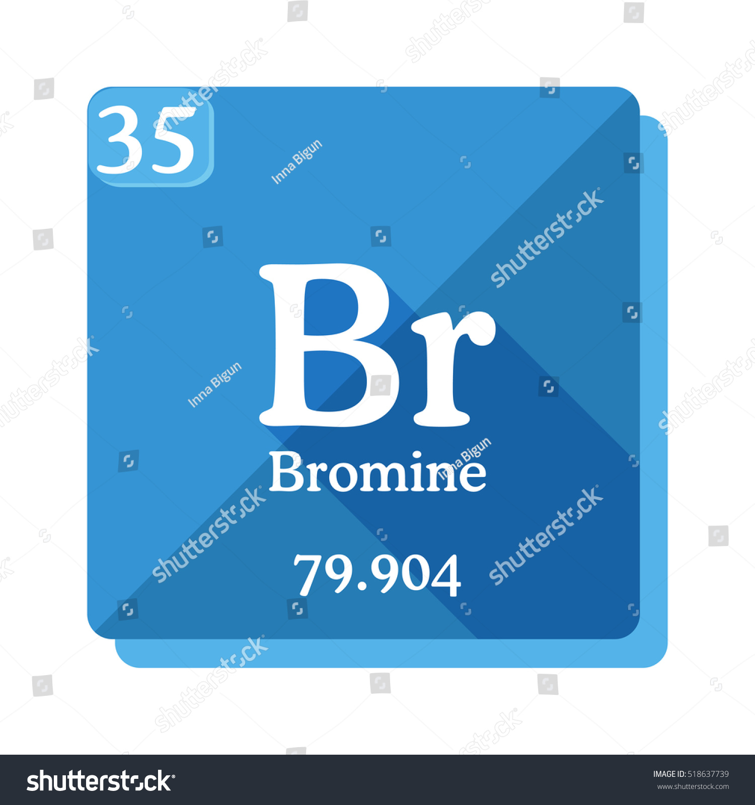 Bromine Br Element Periodic Table Flat Stock Vector Royalty Free 518637739