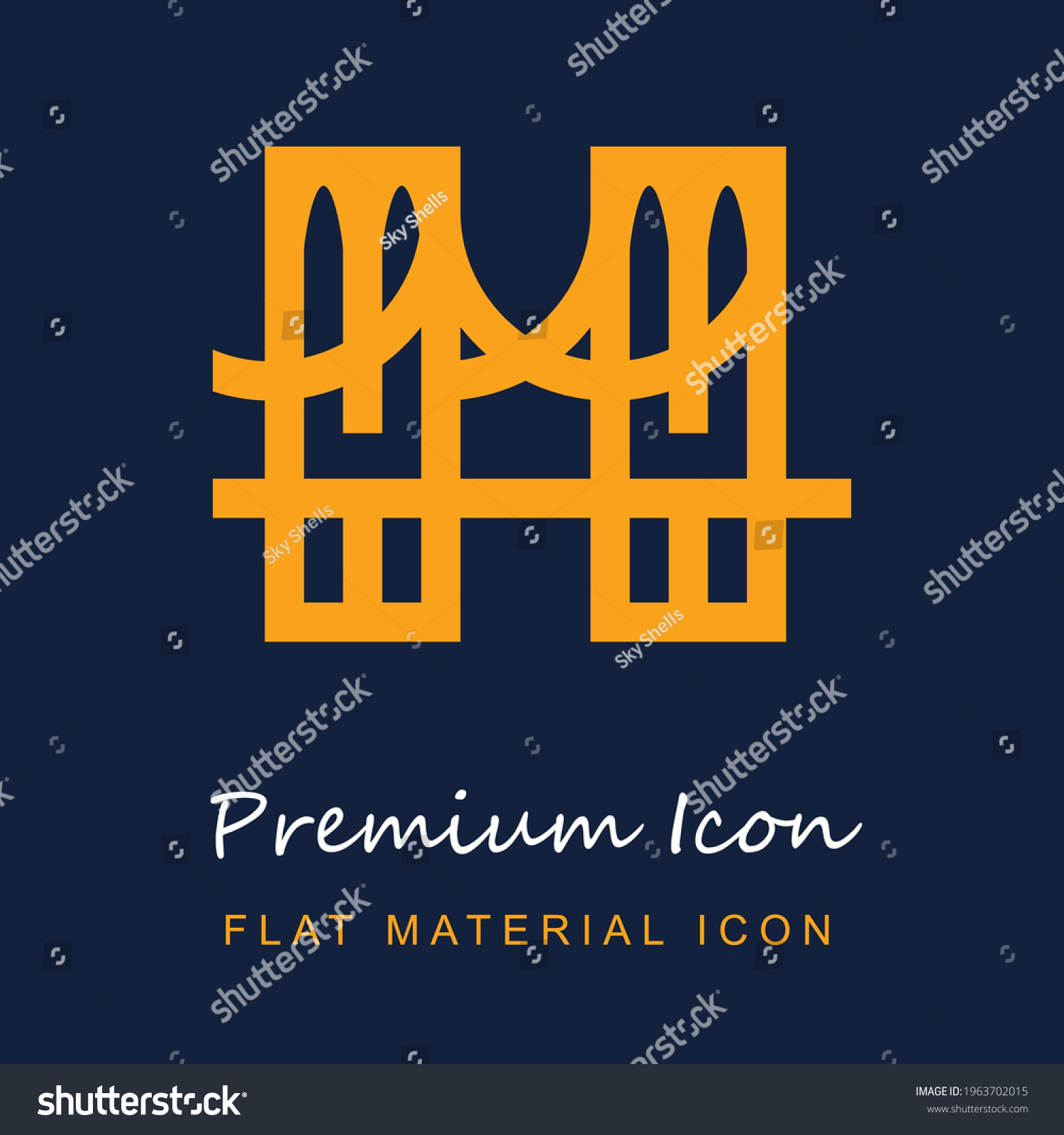 SVG of Brooklyn Bridge premium material ui ux isolated vector icon in navy blue and orange colors svg