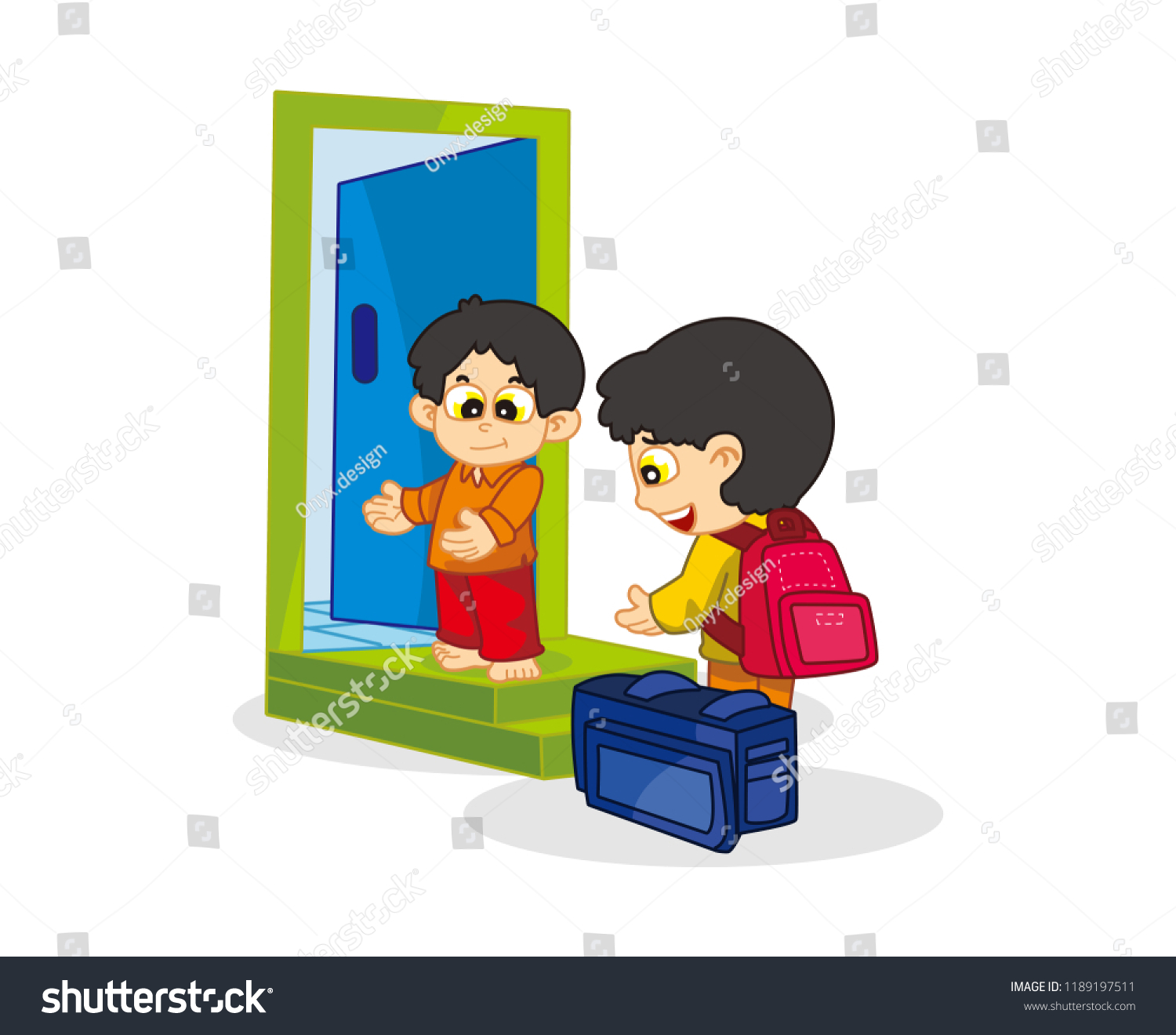 Brother Stay Friends House Stock Vector Royalty Free 1189197511