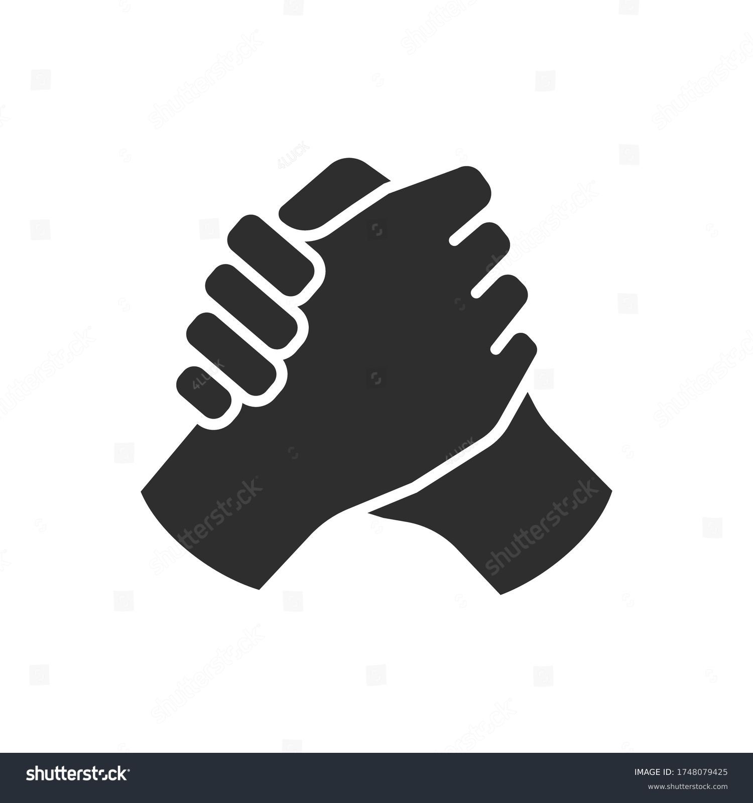 Brotherly Handshake Vector Icon On White Stock Vector (Royalty Free ...