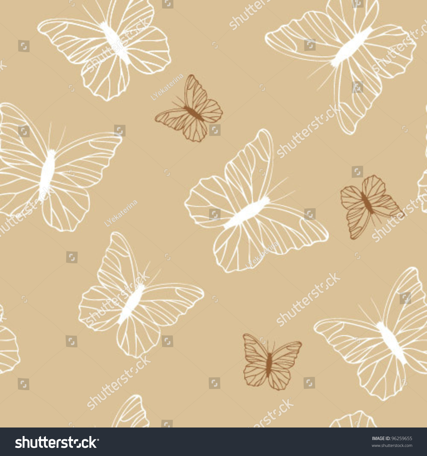 Brown Background With Butterfly. Vector - 96259655 : Shutterstock