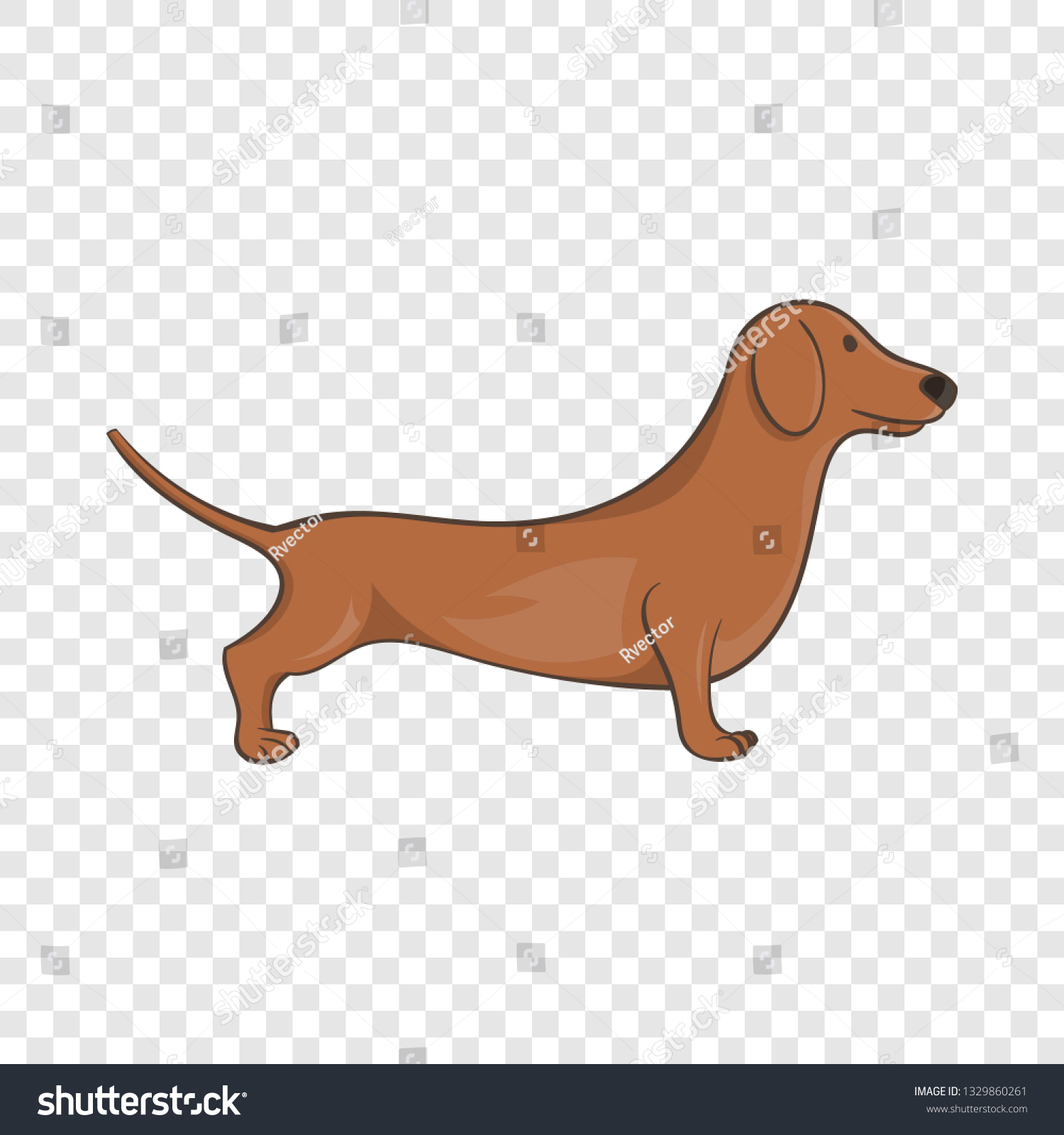 SVG of Brown dachshund dog icon in cartoon style on a background for any web design  svg
