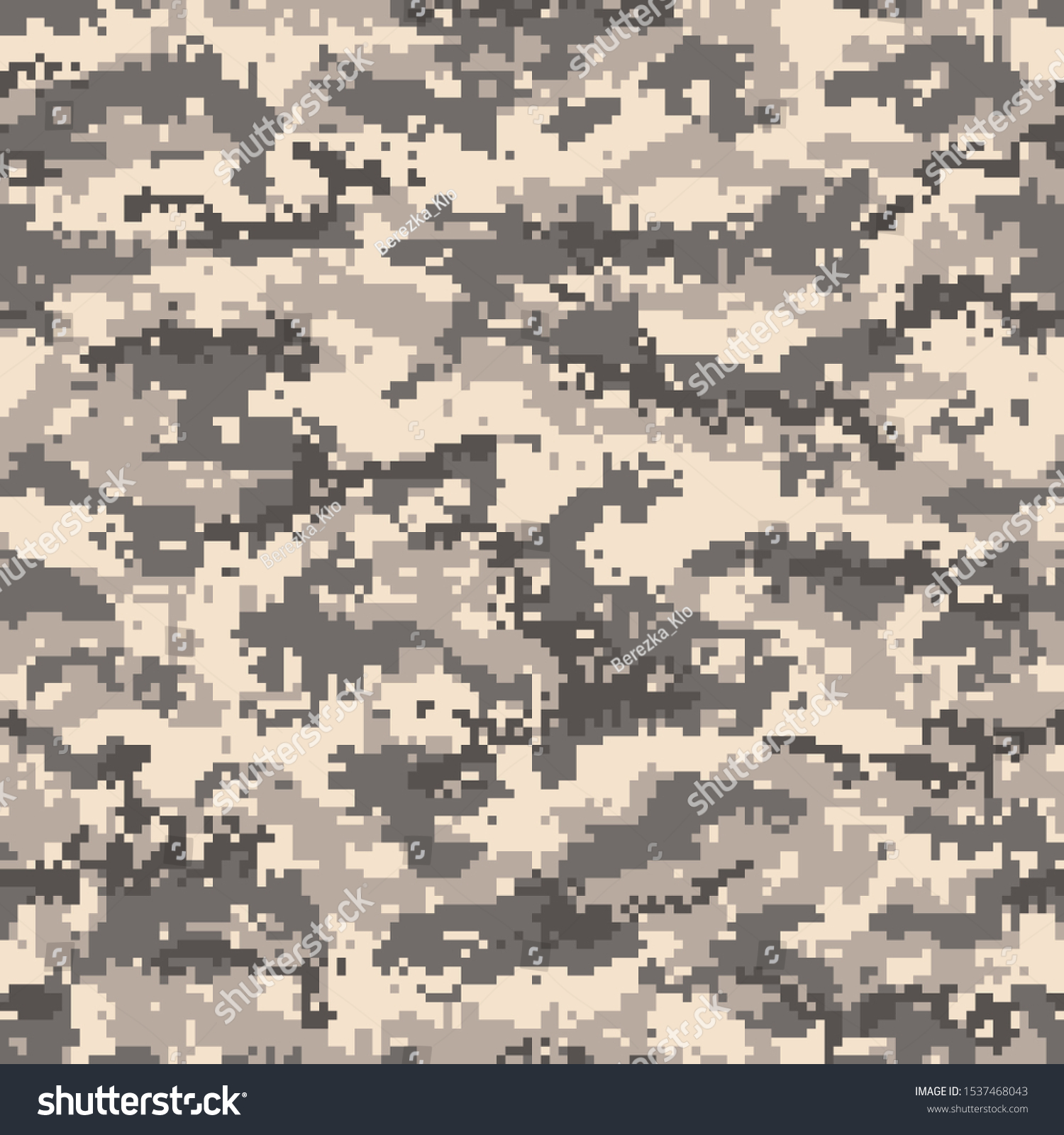 Brown Desert Digital Camouflage Seamless Pattern Stock Vector (royalty 