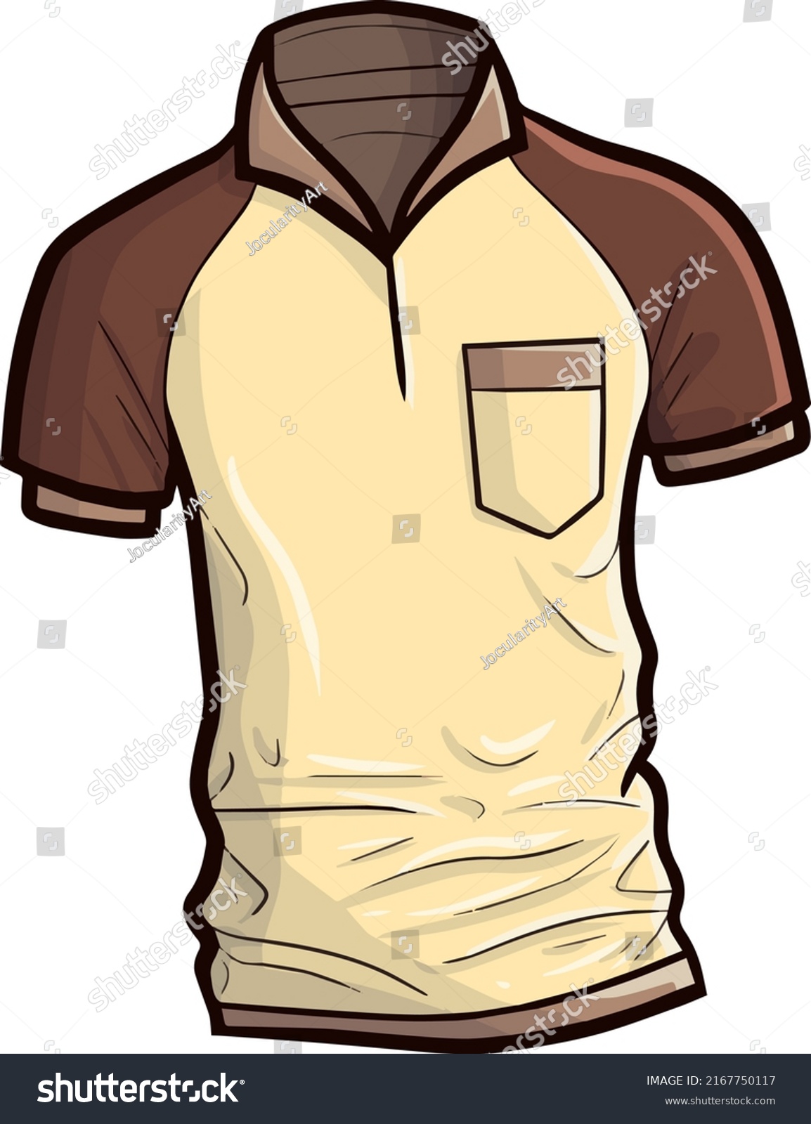 Brown Mens Tennis Shirt Cartoon Illustration Stock Vector (Royalty Free ...