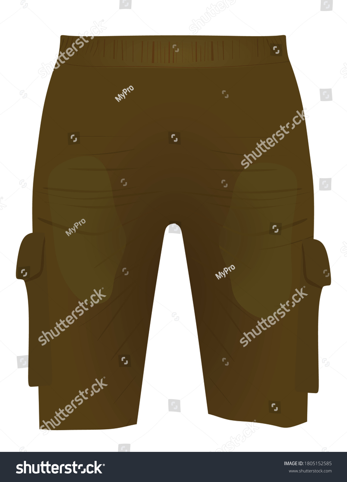 Brown Shorts Front View Vector Illustration Stock Vector (Royalty Free