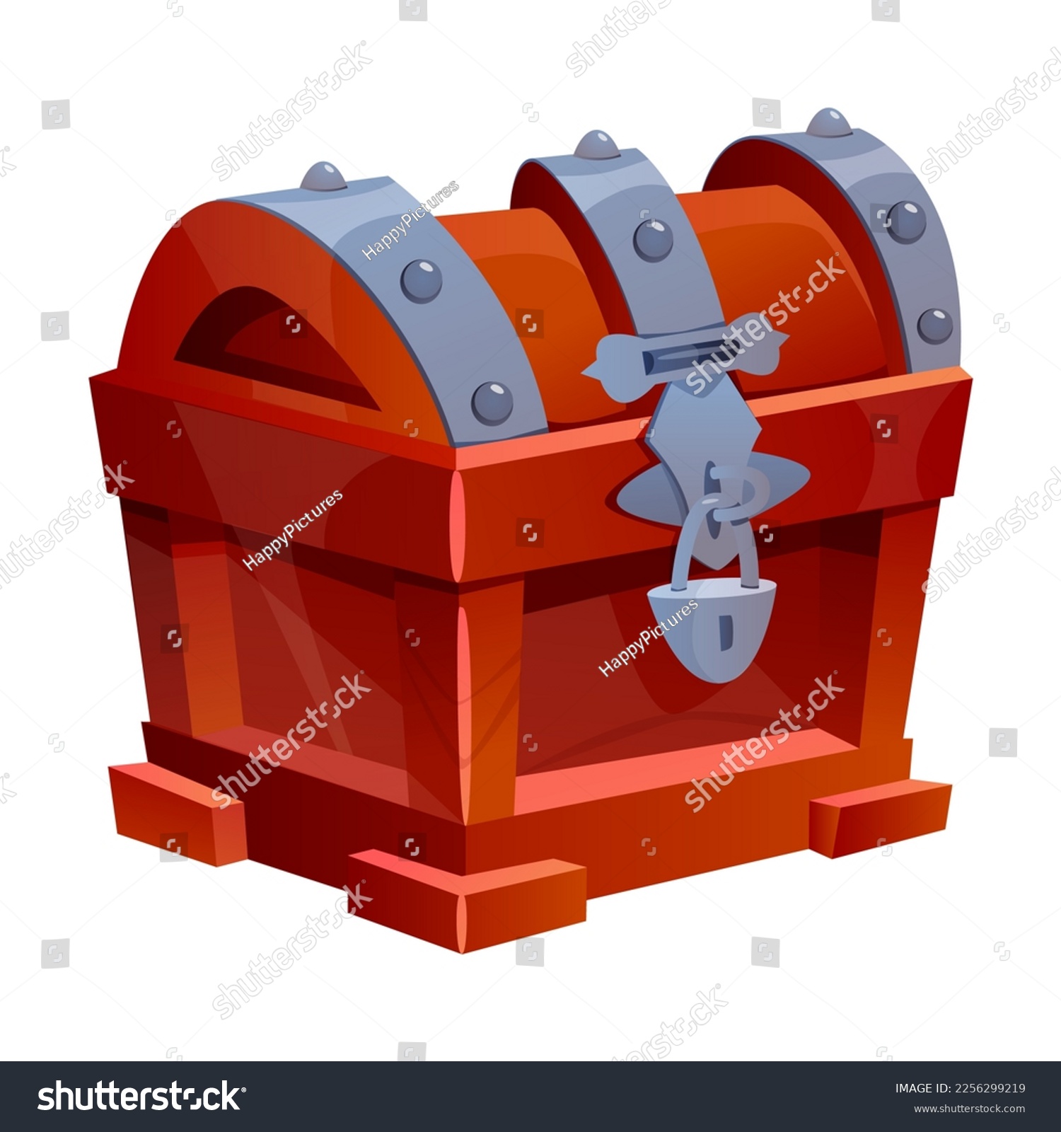 SVG of Brown Treasure Chest with Lock as Game Object Vector Illustration svg