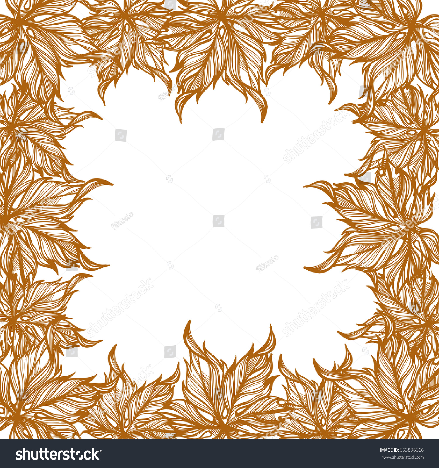 Brown Vector Deciduous Pattern Stock Vector (Royalty Free) 653896666 ...