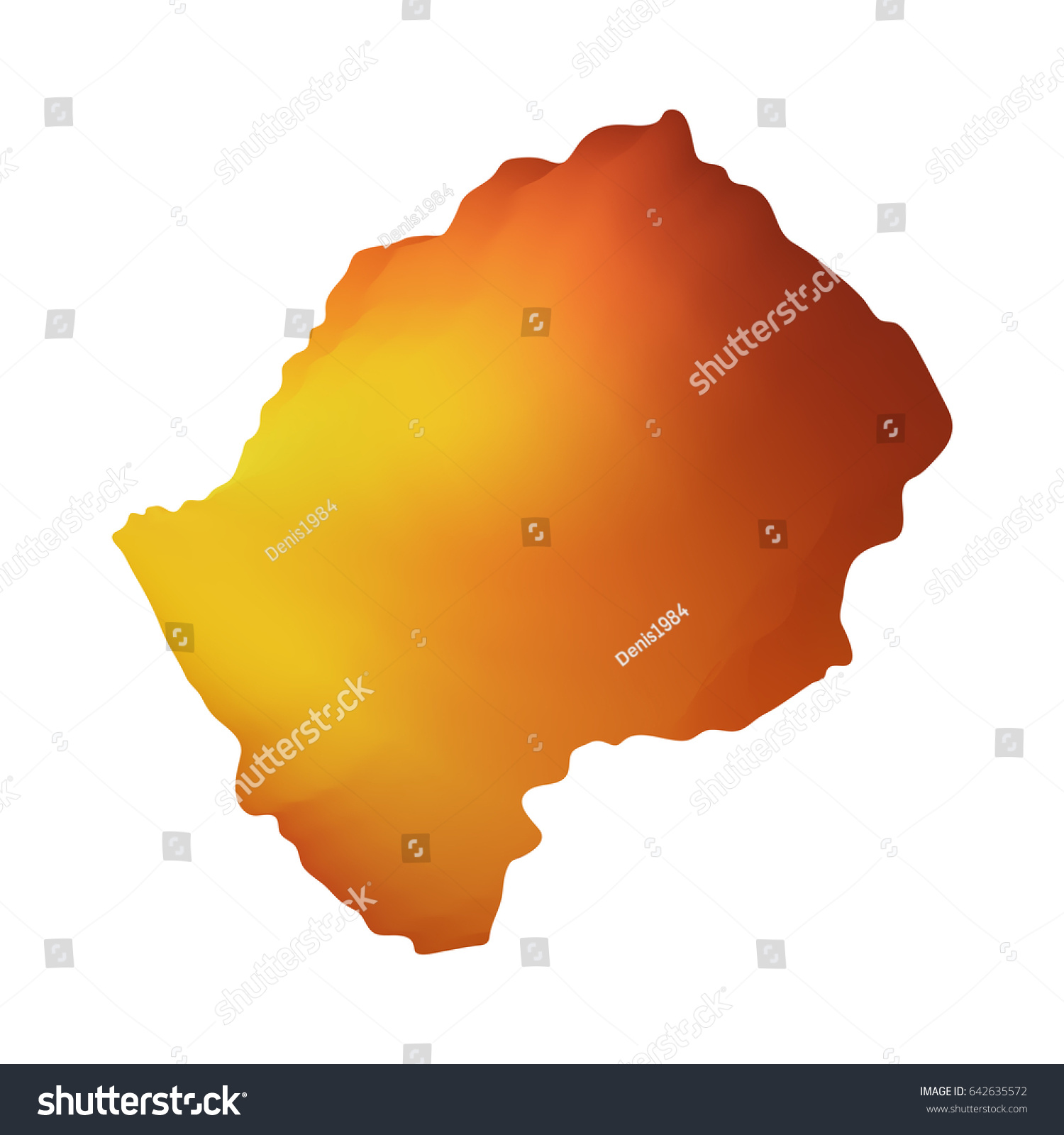 Brown Vector Map Lesotho Isolated Illustration Stock Vector (Royalty ...