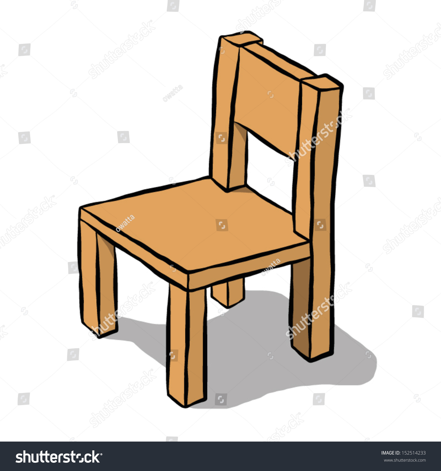 Brown Wooden Chair Cartoon Vector Illustration Vectores En Stock 152514233  Shutterstock