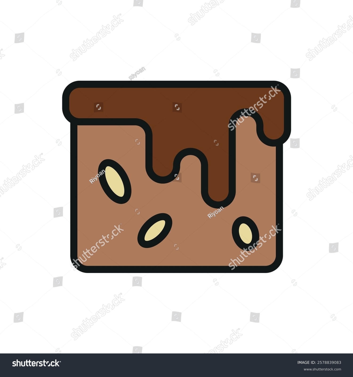 recommend clip art: Brownies icon with a rich and indulgent design, perfect for enhancing dessert, bakery, or chocolate-themed projects.