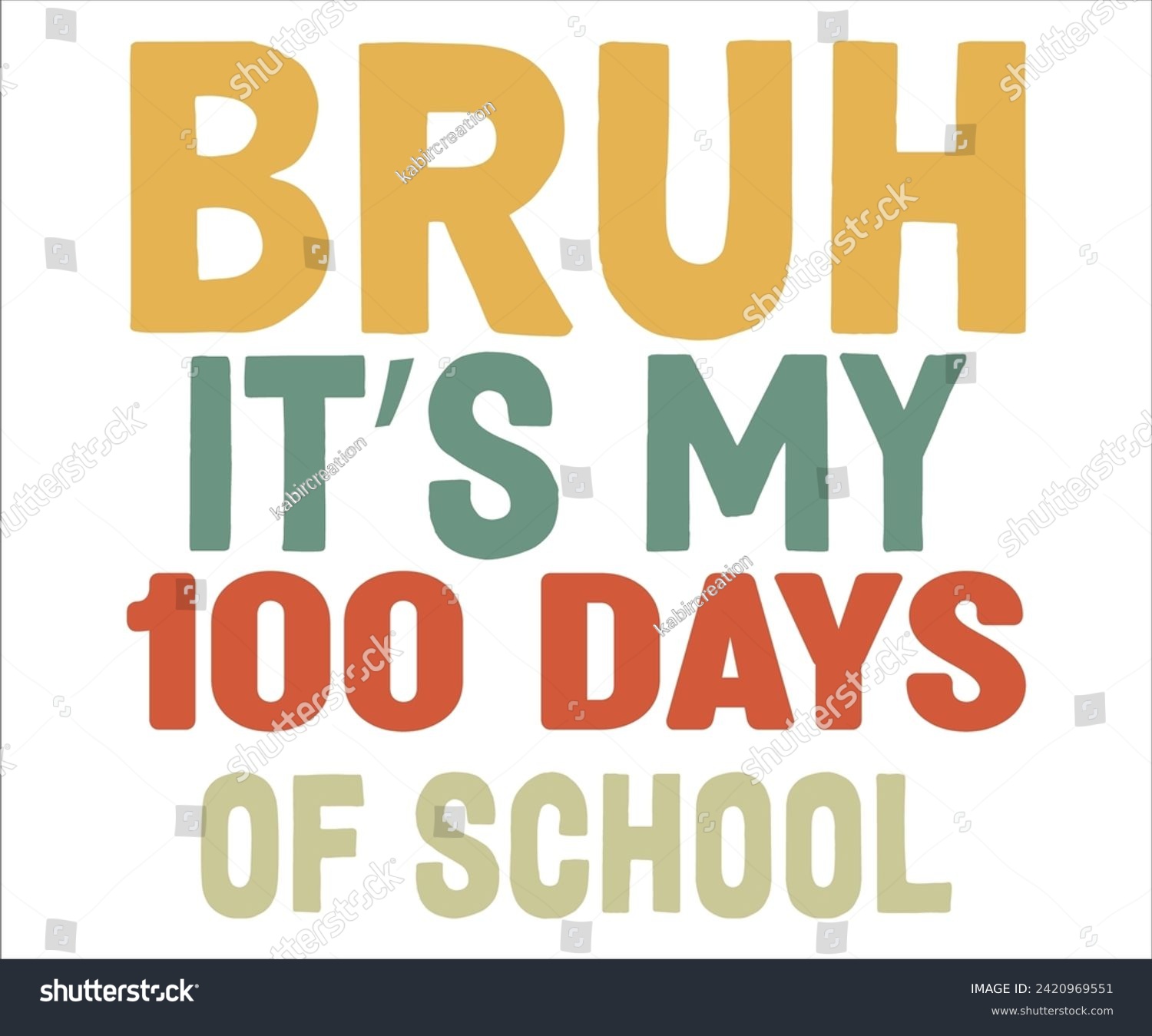 SVG of Bruh It's My 100 Days Of T-shirt,100 Day School Svg,100 Day School T-shirt, welcome Back To, School Day, 100 Days Of School Shirt Boy, 100 Days Shirt svg