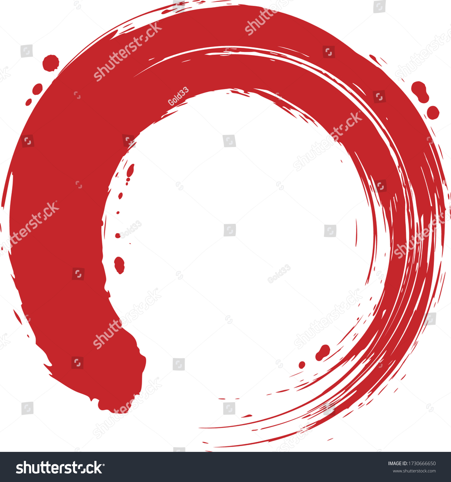 Brush Circle Ring Round Handwriting Stock Vector (Royalty Free) 1730666650