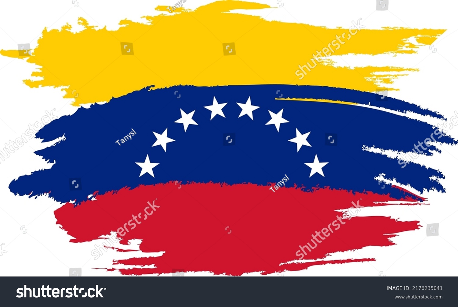 Brush Flag Venezuela Country Happy Independence Stock Vector (Royalty