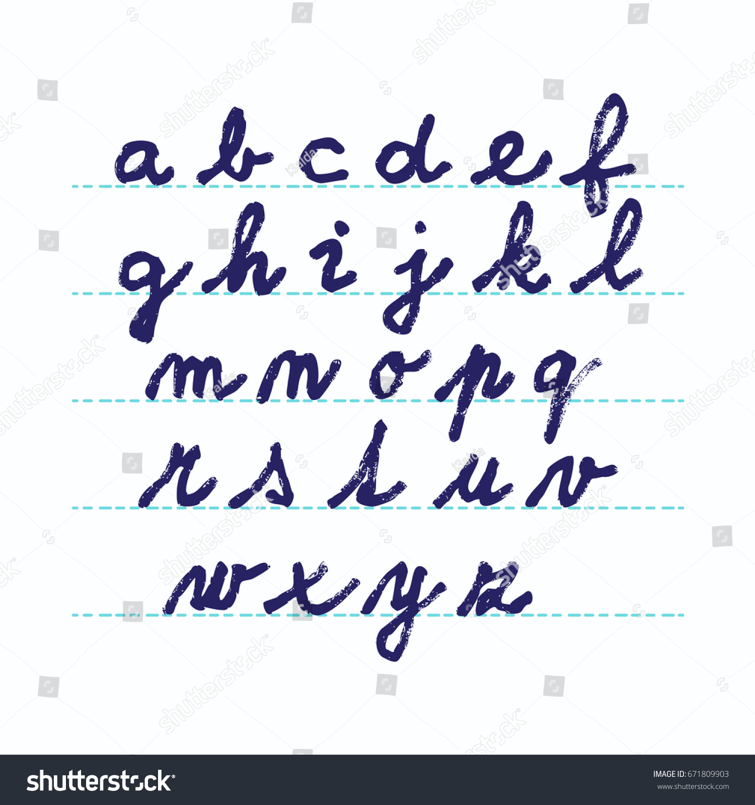 Brush Hand Written Alphabet Isolated Each Stock Vector (royalty Free 