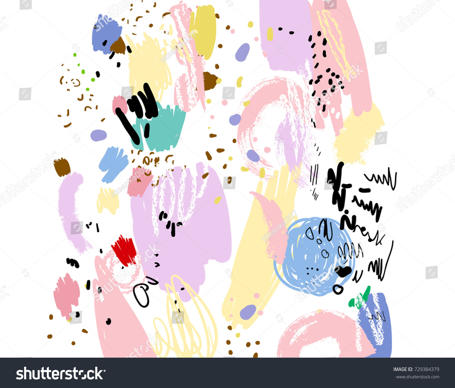 Brush Marker Pencil Stroke Pattern Abstract Stock Vector Royalty Free 729384379
