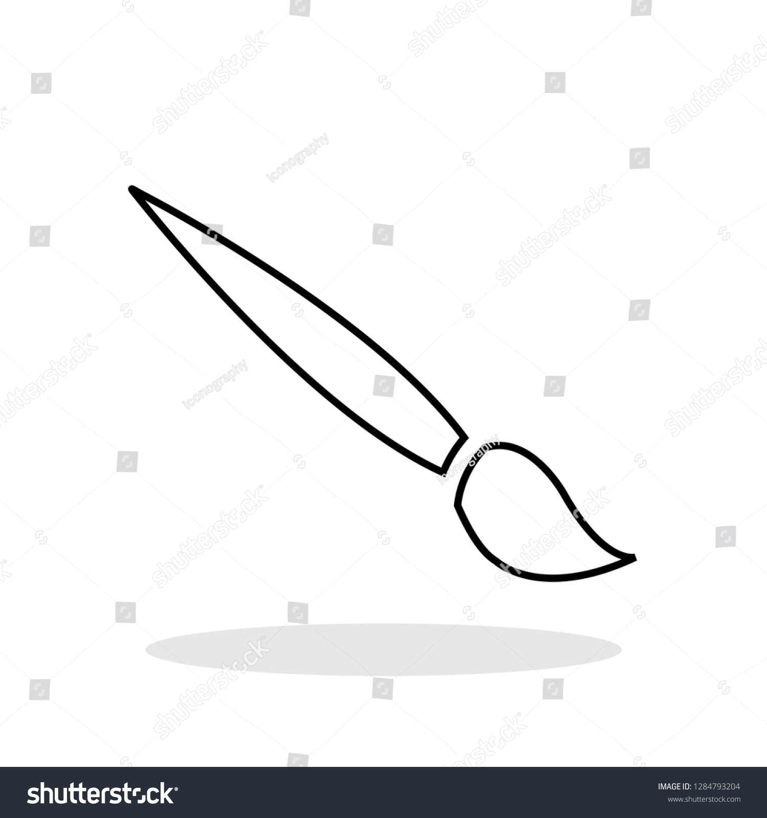 Brush Outline Icon Flat Style Art Stock Vector (Royalty Free) 1284793204