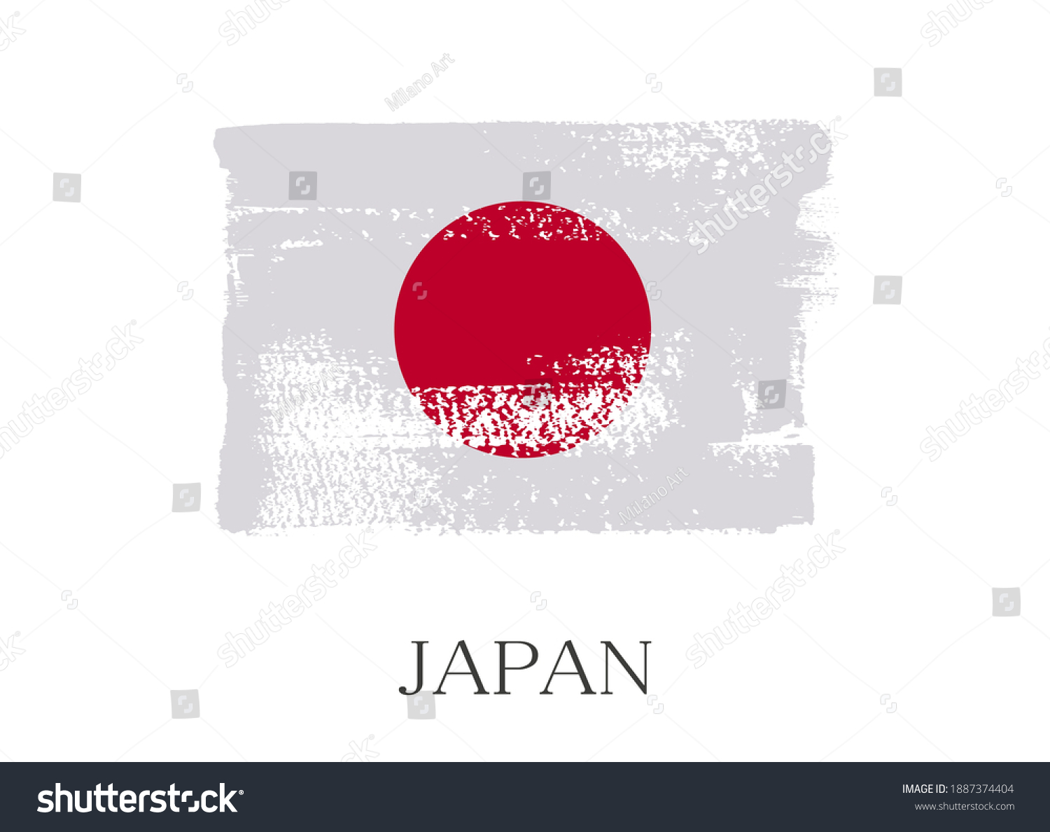 Brush Stroke Flag Japangrunge Japanese Flag Stock Vector (Royalty Free ...