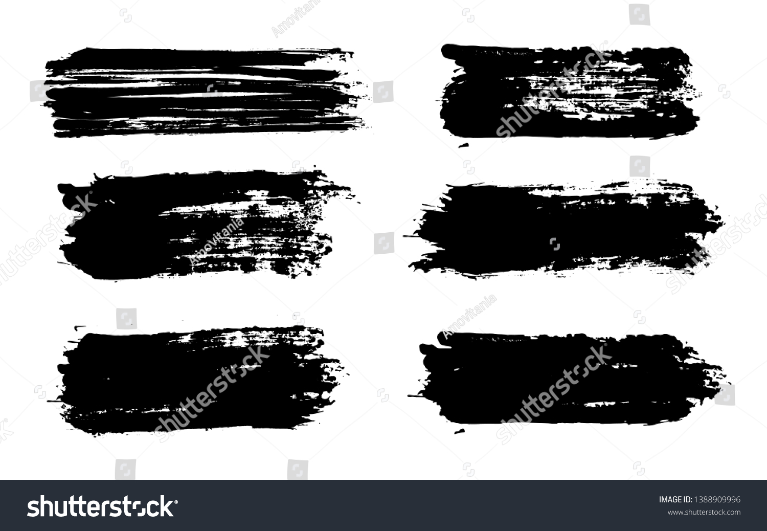 Brush Strokes Vector Paintbrush Set Grunge Stock Vector (royalty Free 