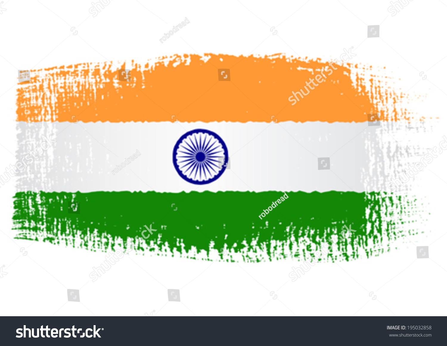 Brushstroke Flag India Stock Vector 195032858 : Shutterstock